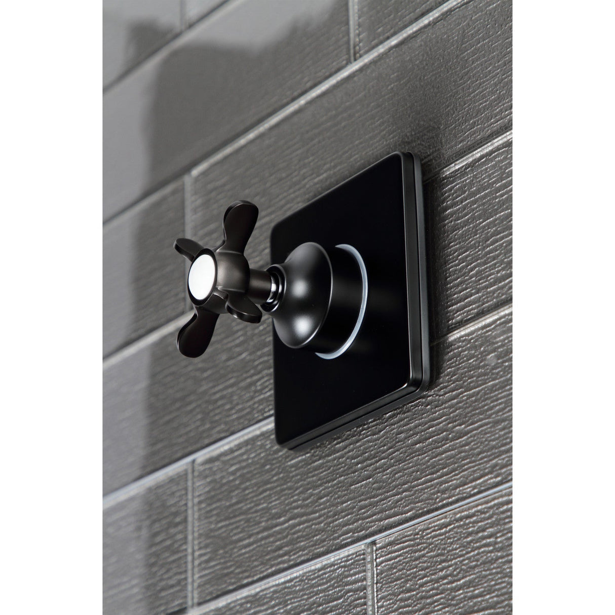KS3040BEX Single-Handle Wall Mount Three-Way Diverter Valve with Trim Kit, Matte Black