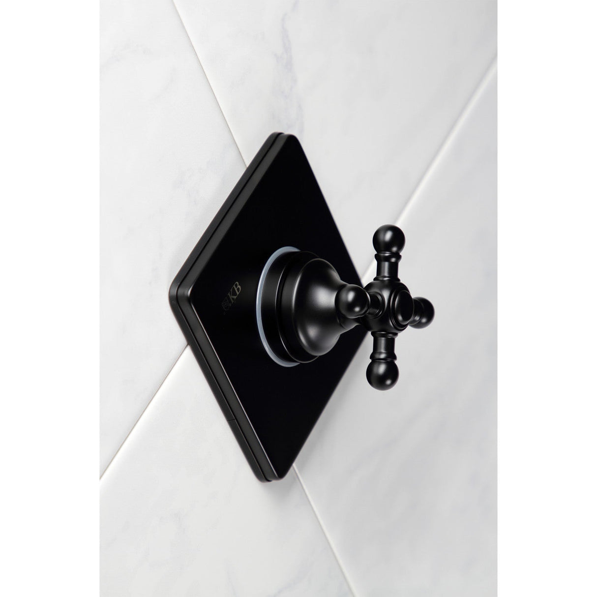 KS3040BX Single-Handle Wall Mount Three-Way Diverter Valve with Trim Kit, Matte Black