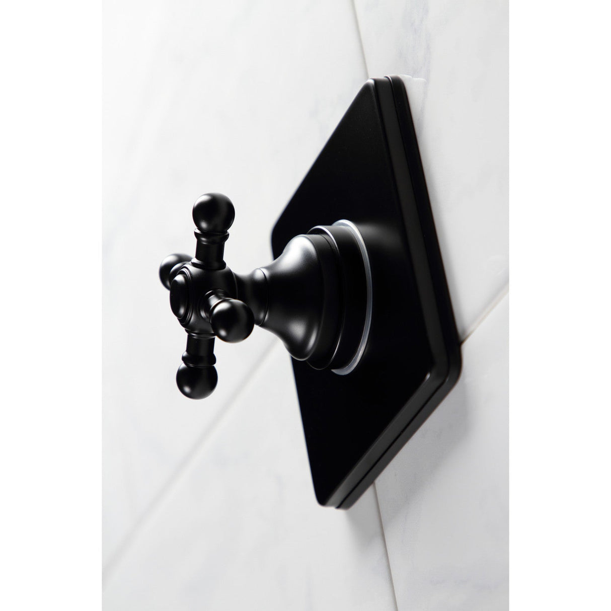 KS3040BX Single-Handle Wall Mount Three-Way Diverter Valve with Trim Kit, Matte Black