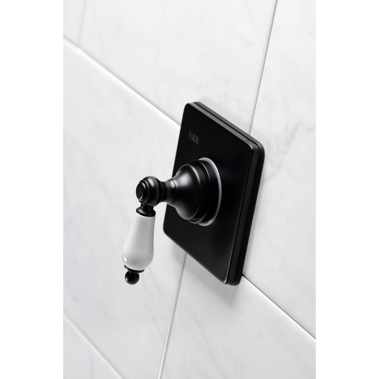 KS3040PL Single-Handle Wall Mount Three-Way Diverter Valve with Trim Kit, Matte Black