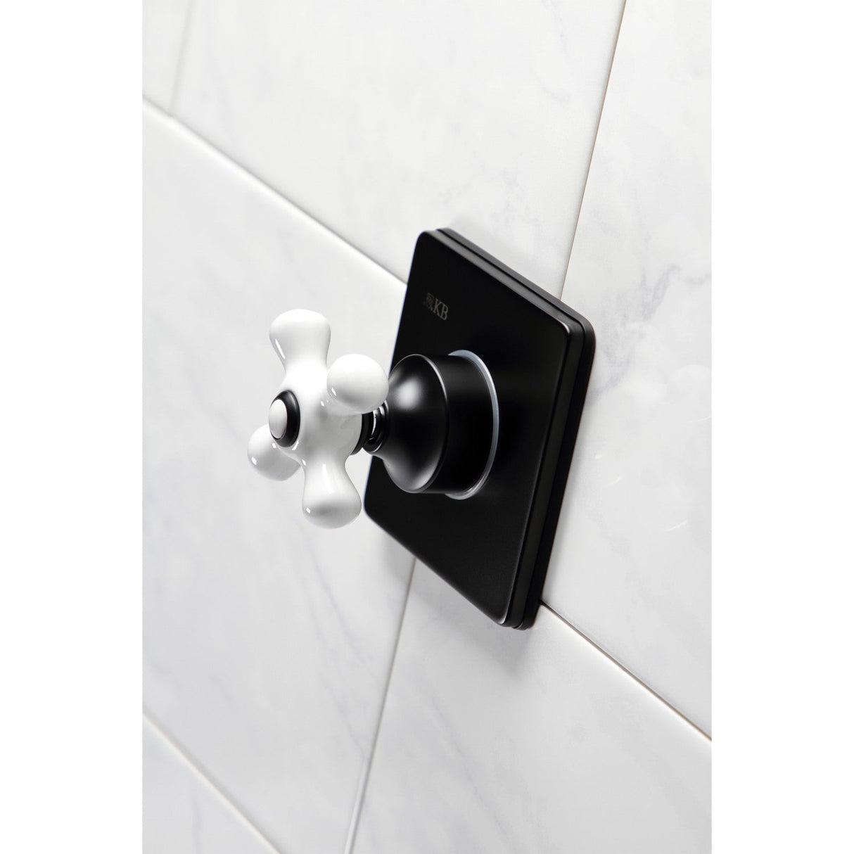 KS3040PX Single-Handle Wall Mount Three-Way Diverter Valve with Trim Kit, Matte Black