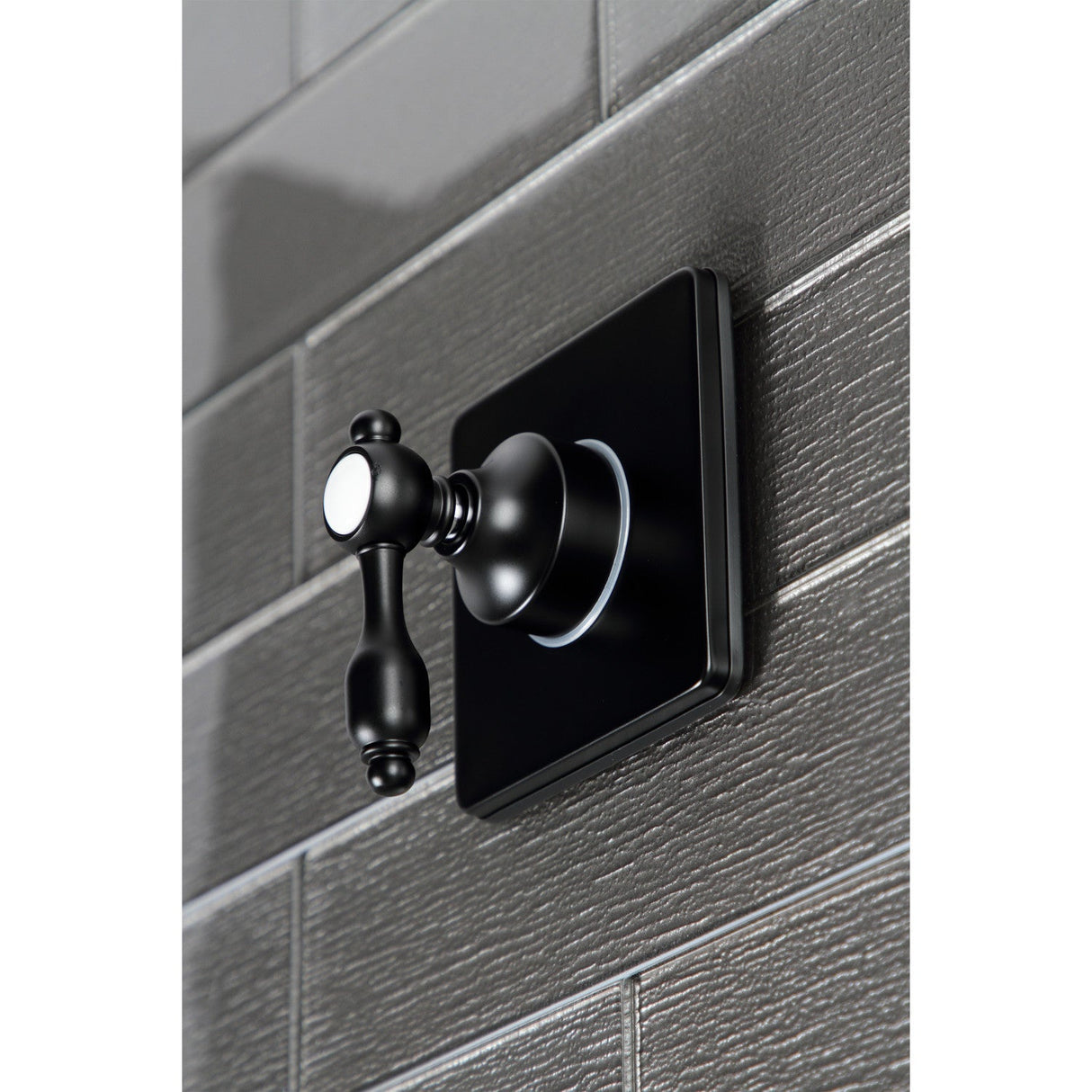 Tudor KS3040TAL Single-Handle Wall Mount Three-Way Diverter Valve with Trim Kit, Matte Black