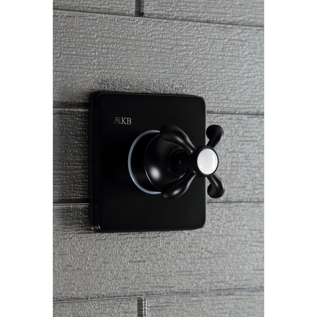 KS3040TX Single-Handle Wall Mount Three-Way Diverter Valve with Trim Kit, Matte Black