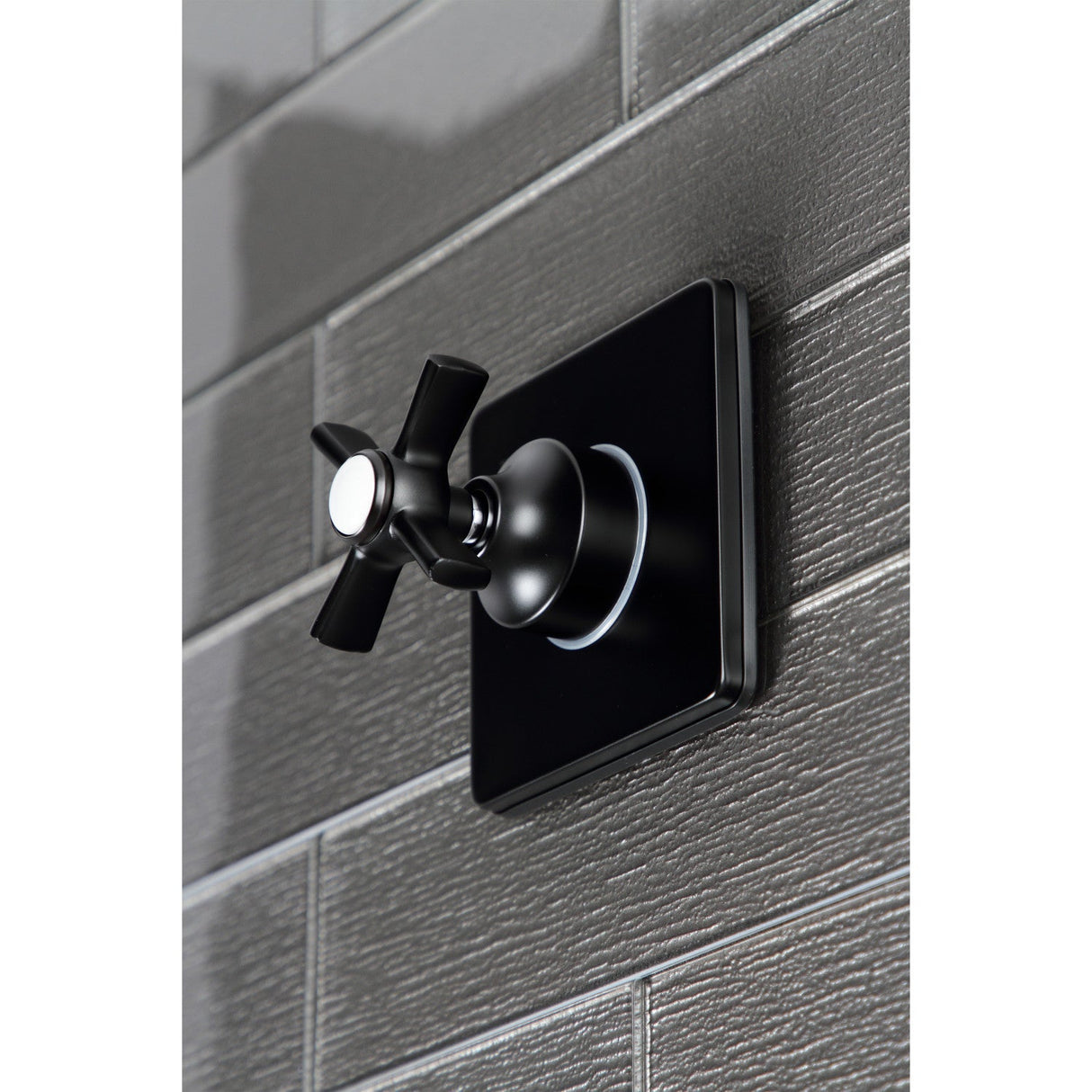 KS3040ZX Single-Handle Wall Mount Three-Way Diverter Valve with Trim Kit, Matte Black
