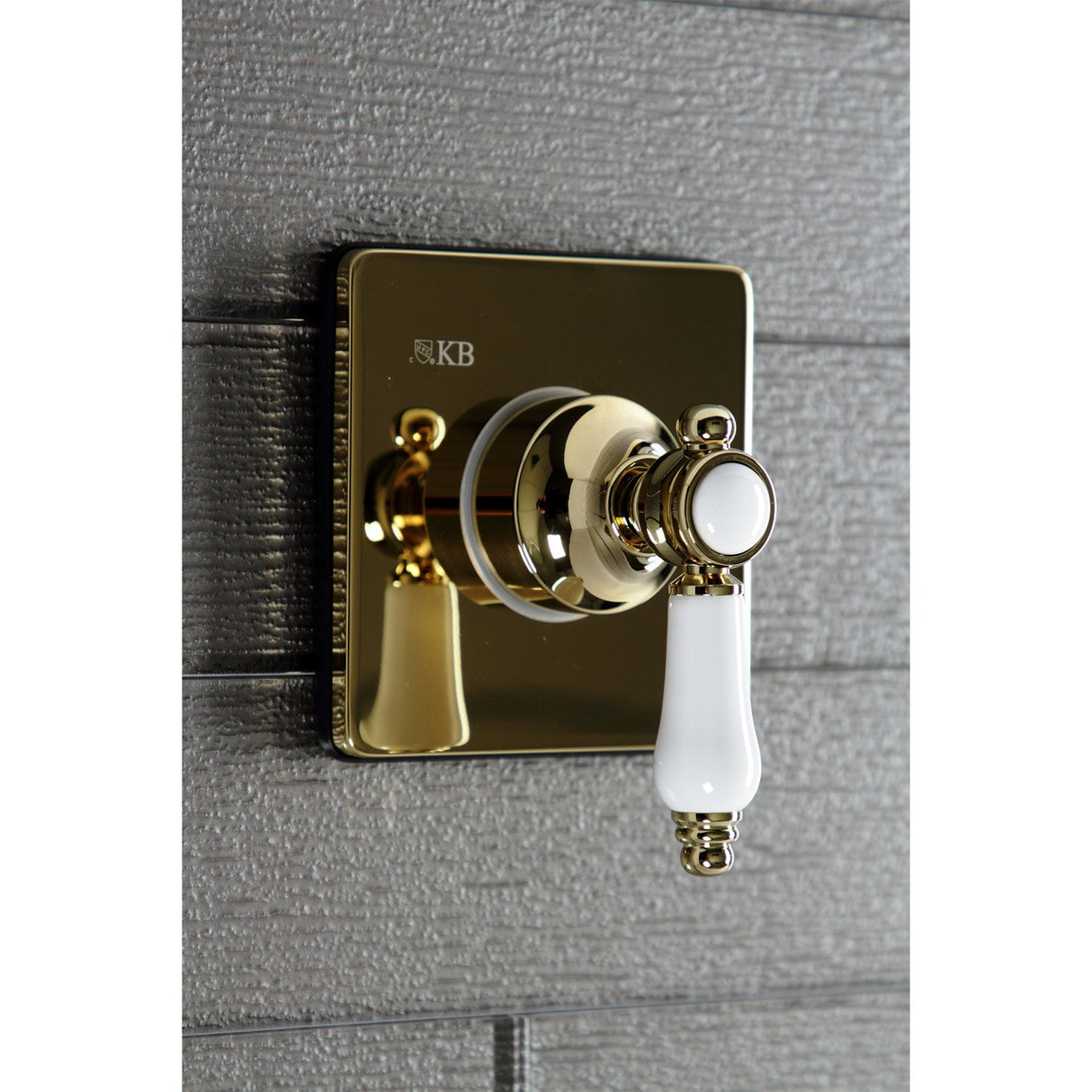 Bel-Air KS3042BPL Single-Handle Wall Mount Three-Way Diverter Valve with Trim Kit, Polished Brass