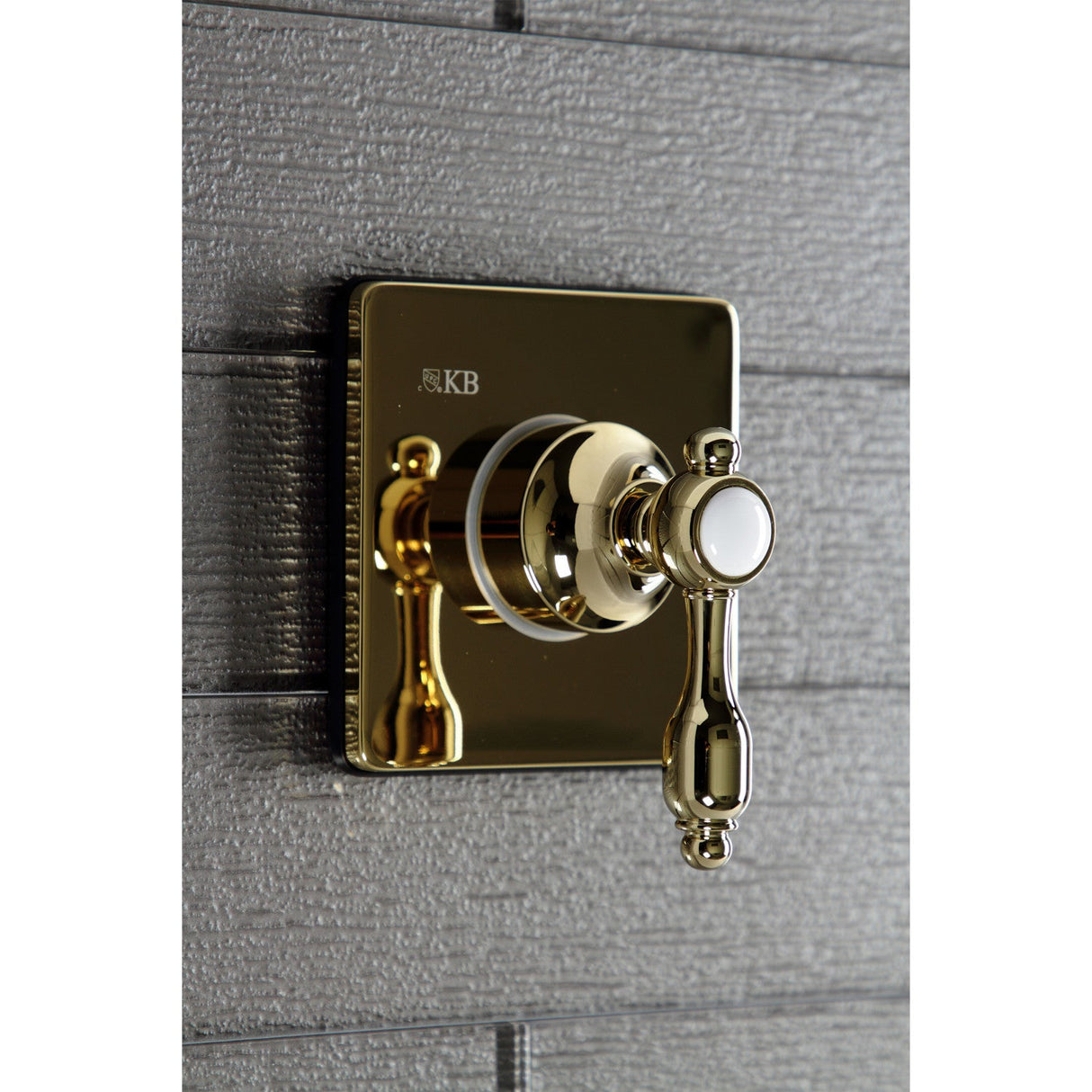 Tudor KS3042TAL Single-Handle Wall Mount Three-Way Diverter Valve with Trim Kit, Polished Brass