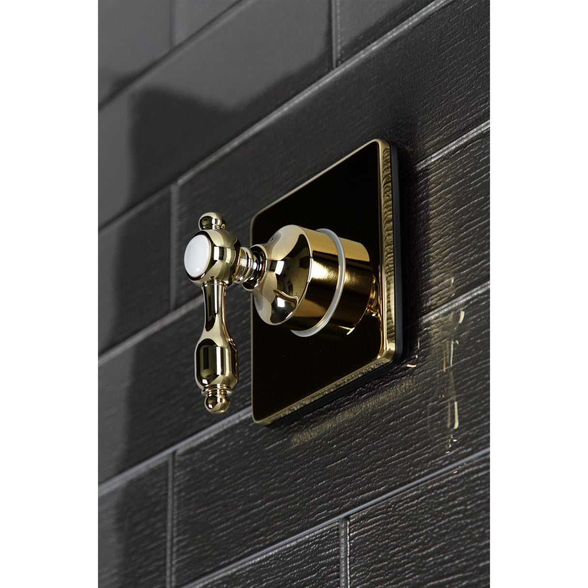 Tudor KS3042TAL Single-Handle Wall Mount Three-Way Diverter Valve with Trim Kit, Polished Brass