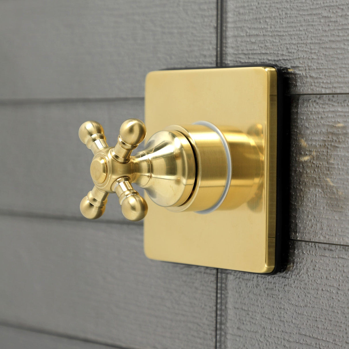 KS3047BX Single-Handle Wall Mount Three-Way Diverter Valve with Trim Kit, Brushed Brass