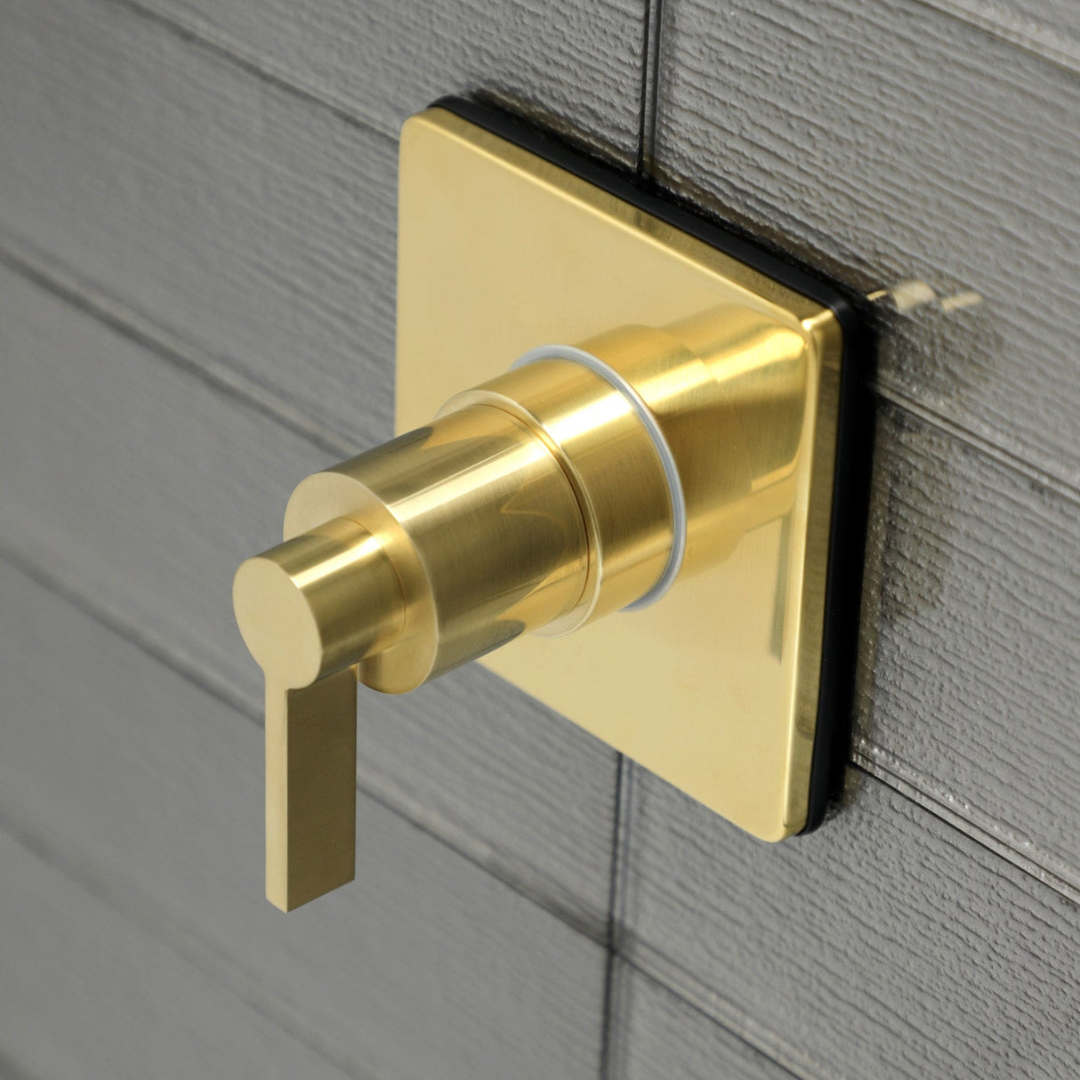 NuvoFusion KS3047NDL Single-Handle Wall Mount Three-Way Diverter Valve with Trim Kit, Brushed Brass