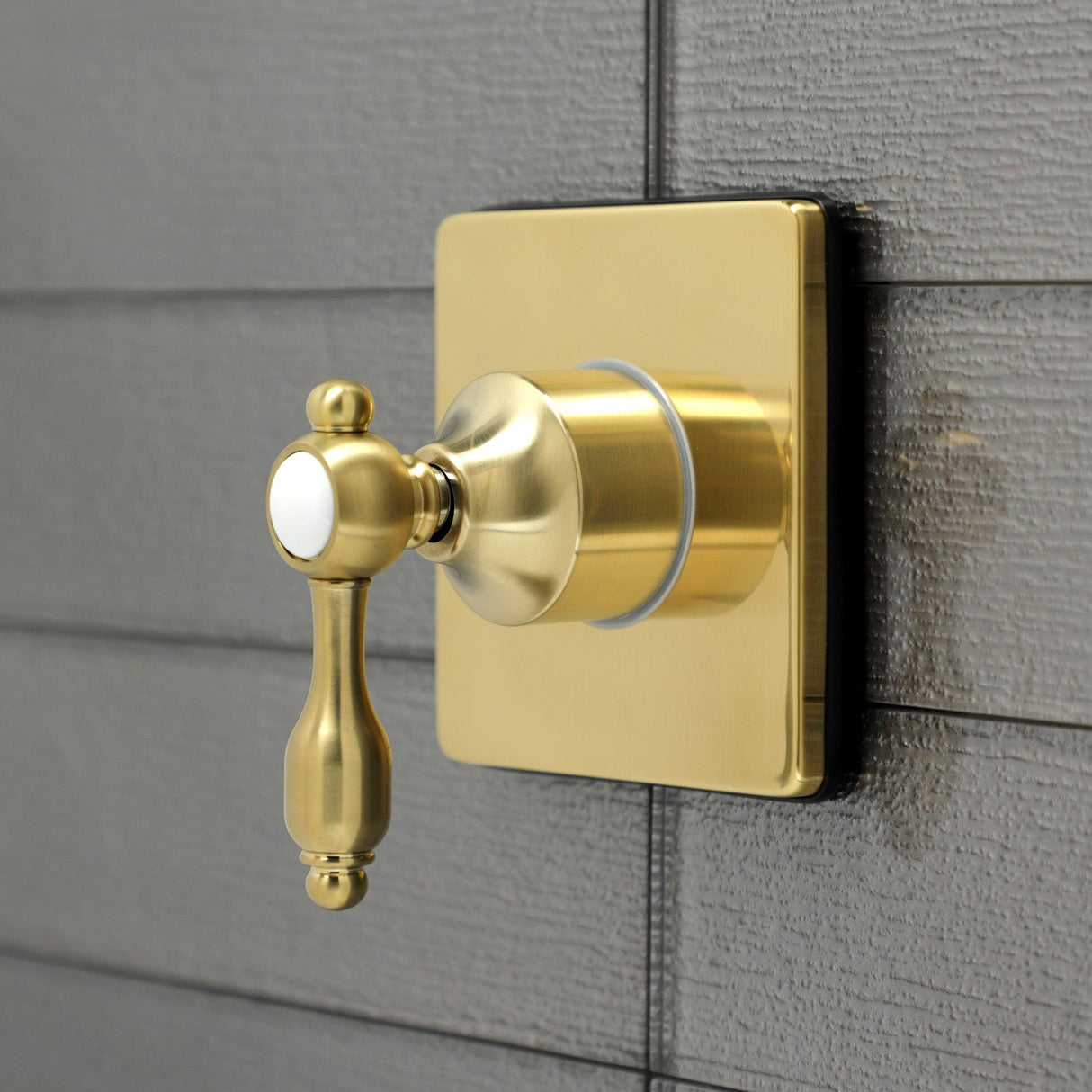 Tudor KS3047TAL Single-Handle Wall Mount Three-Way Diverter Valve with Trim Kit, Brushed Brass