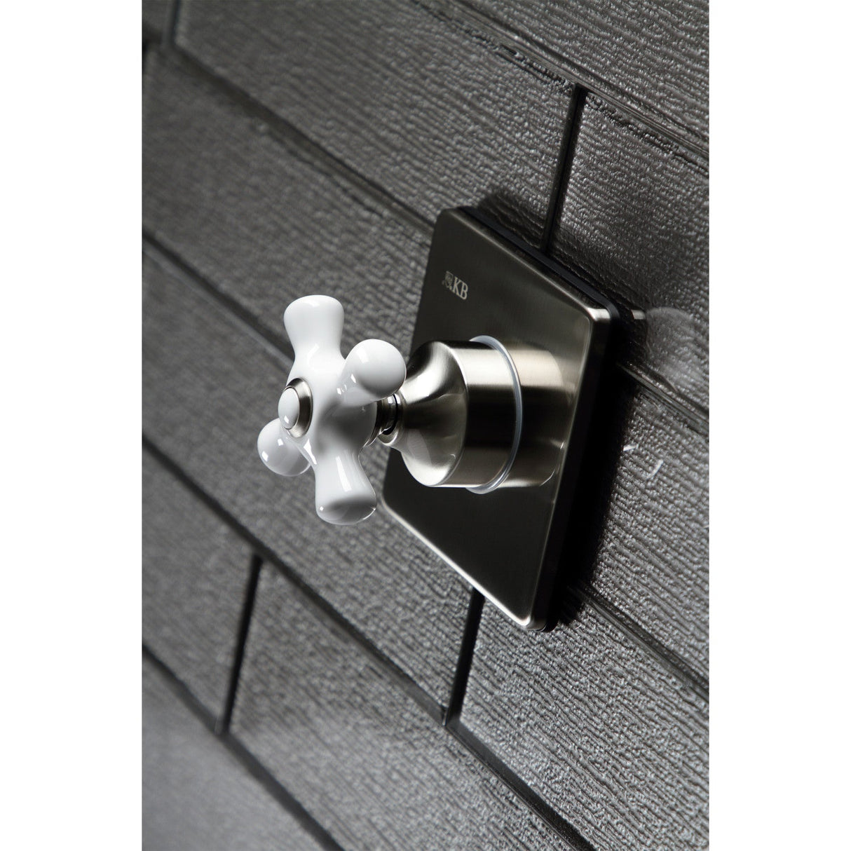 KS3048PX Single-Handle Wall Mount Three-Way Diverter Valve with Trim Kit, Brushed Nickel