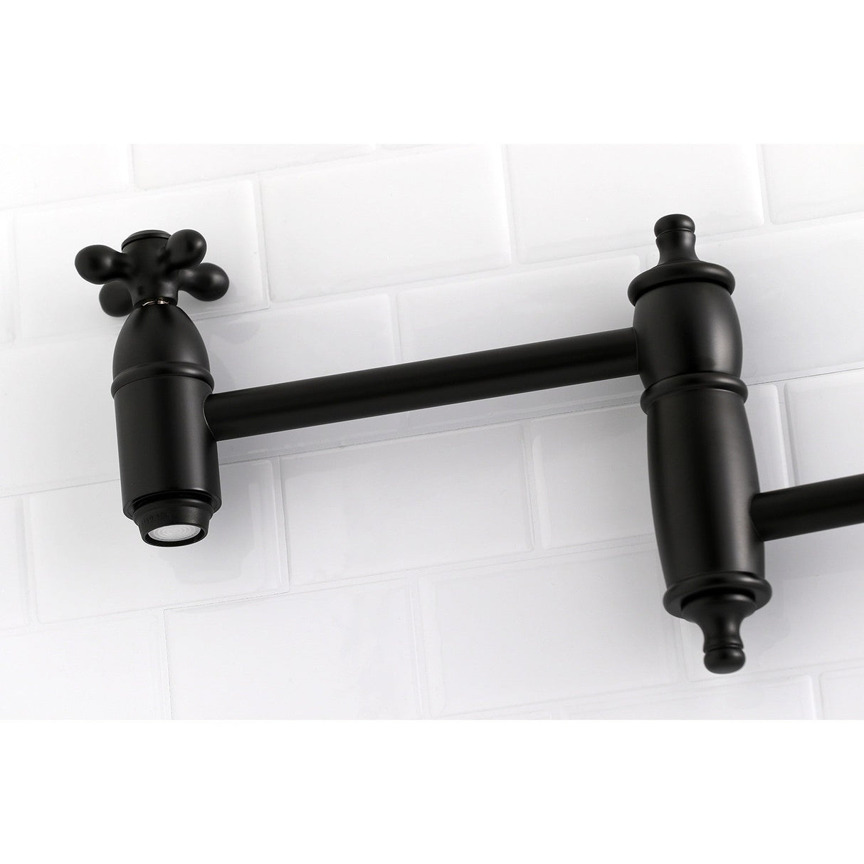 Restoration KS3100AX Two-Handle 1-Hole Wall Mount Pot Filler, Matte Black