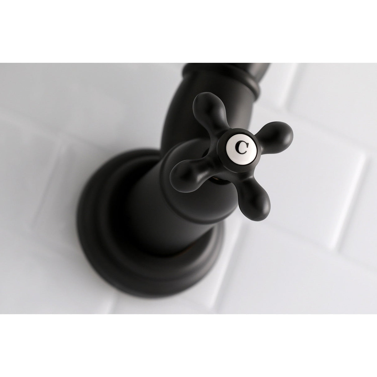 Restoration KS3100AX Two-Handle 1-Hole Wall Mount Pot Filler, Matte Black