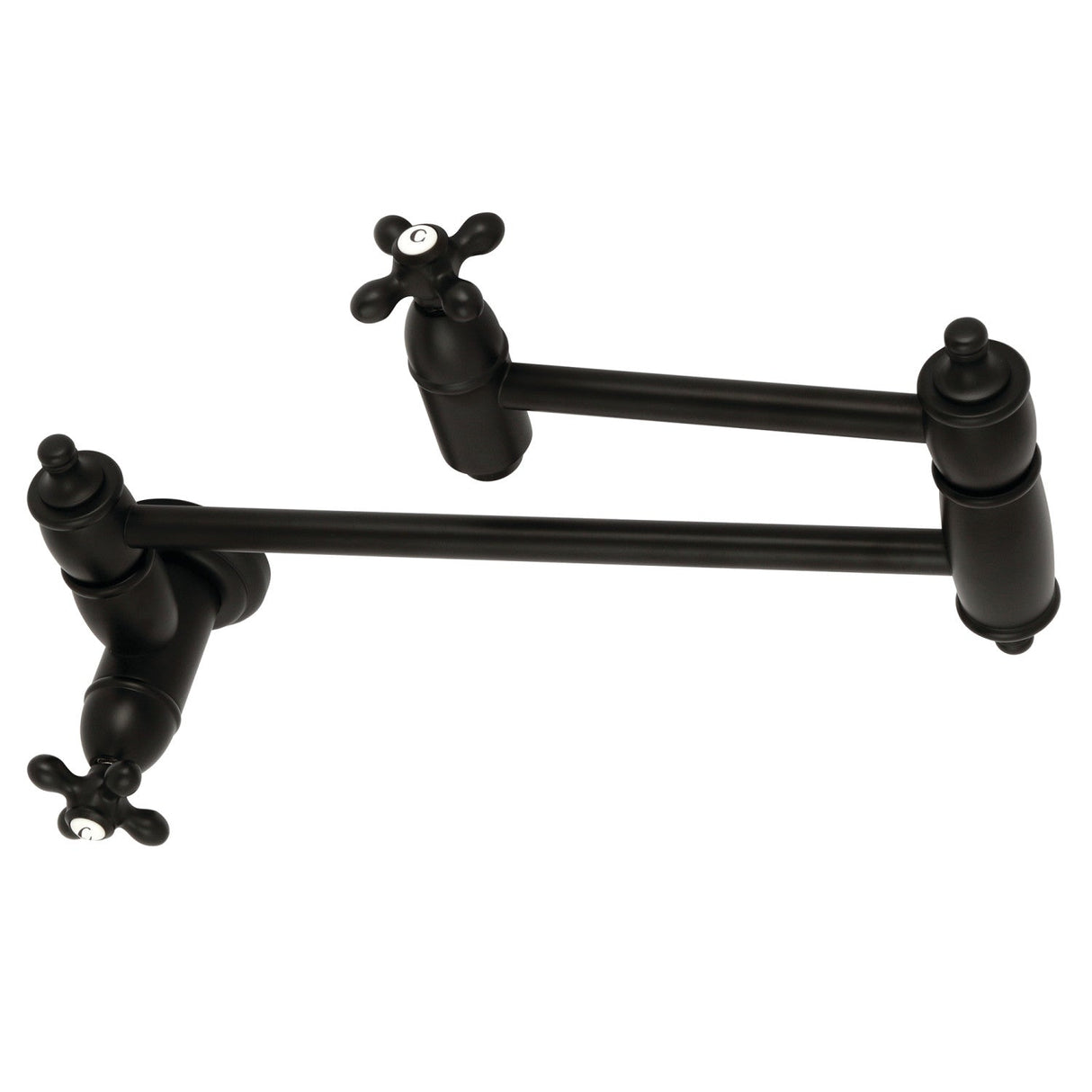 Restoration KS3100AX Two-Handle 1-Hole Wall Mount Pot Filler, Matte Black