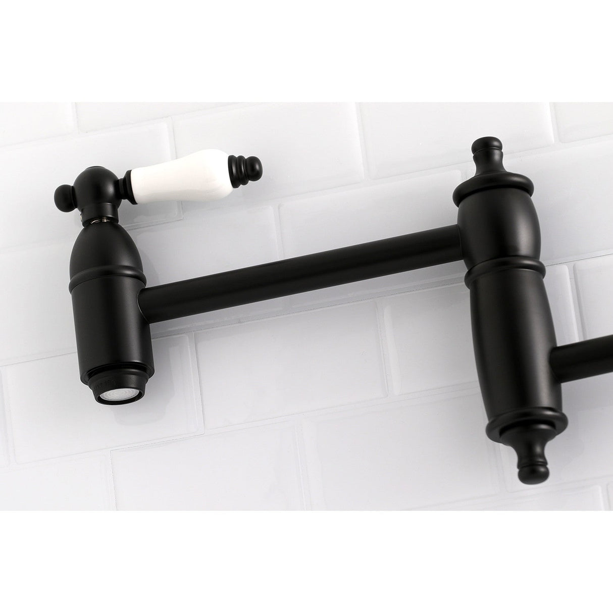 Restoration KS3100PL Two-Handle 1-Hole Wall Mount Pot Filler, Matte Black