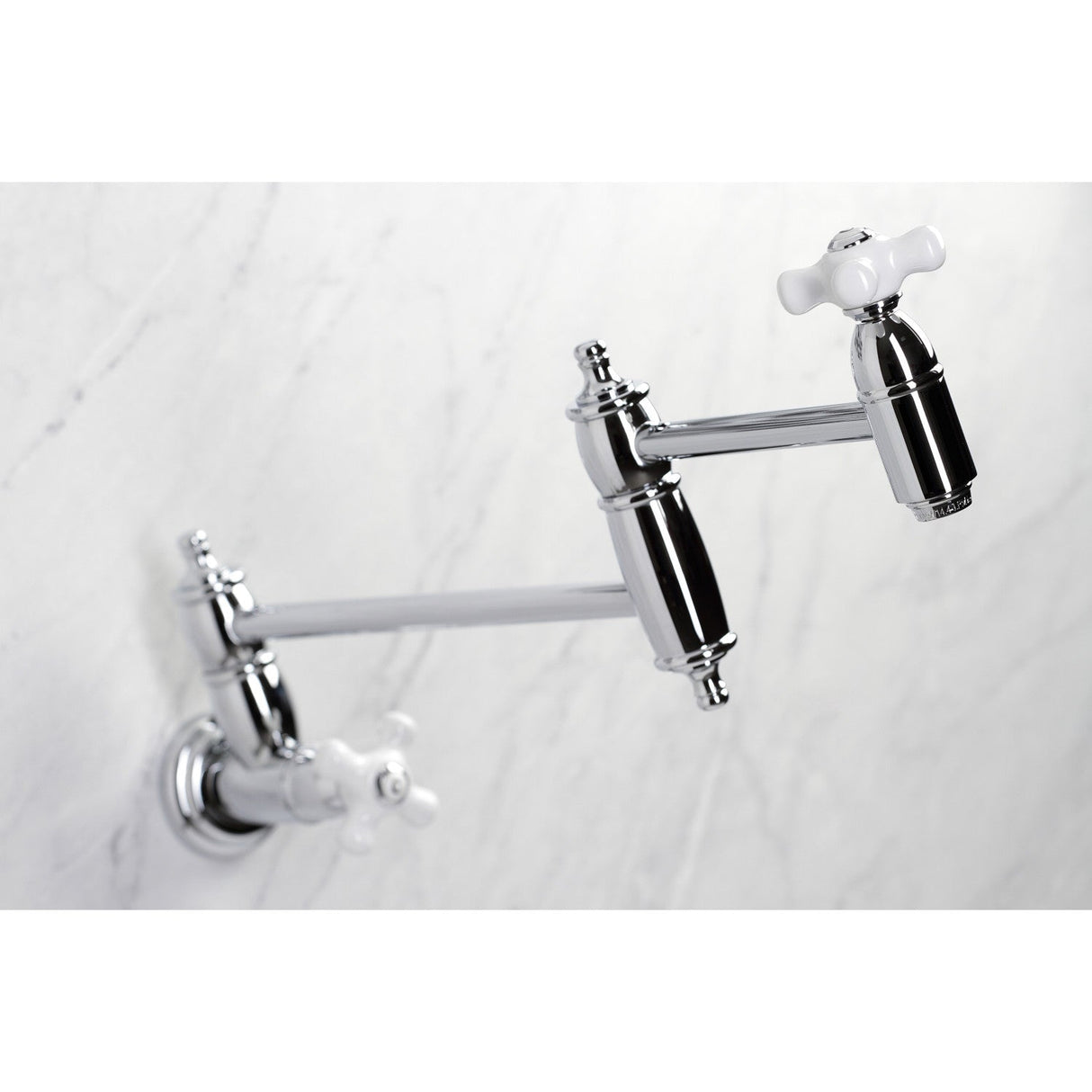 Restoration KS3101PX Two-Handle 1-Hole Wall Mount Pot Filler, Polished Chrome