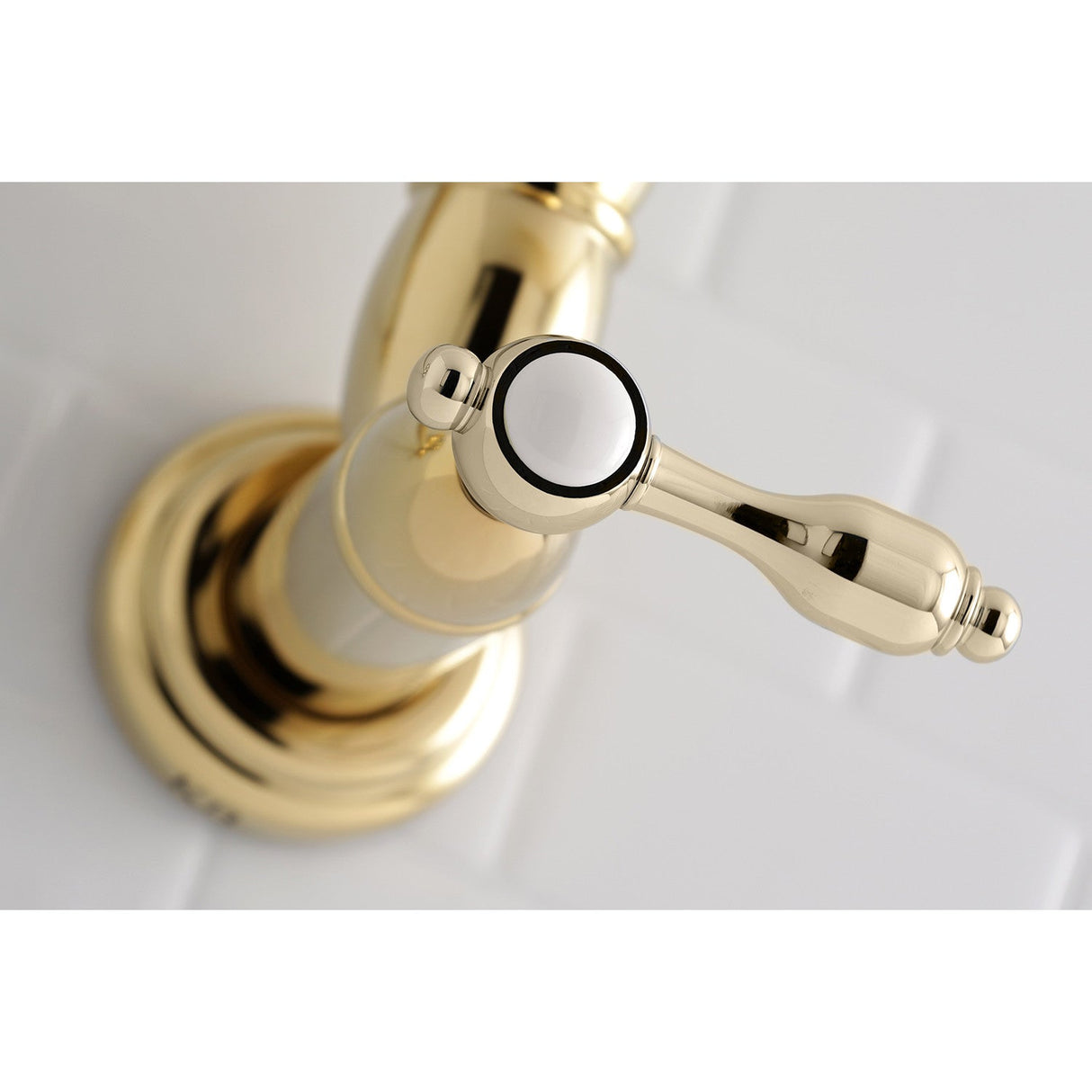 Tudor KS3102TAL Two-Handle 1-Hole Wall Mount Pot Filler, Polished Brass