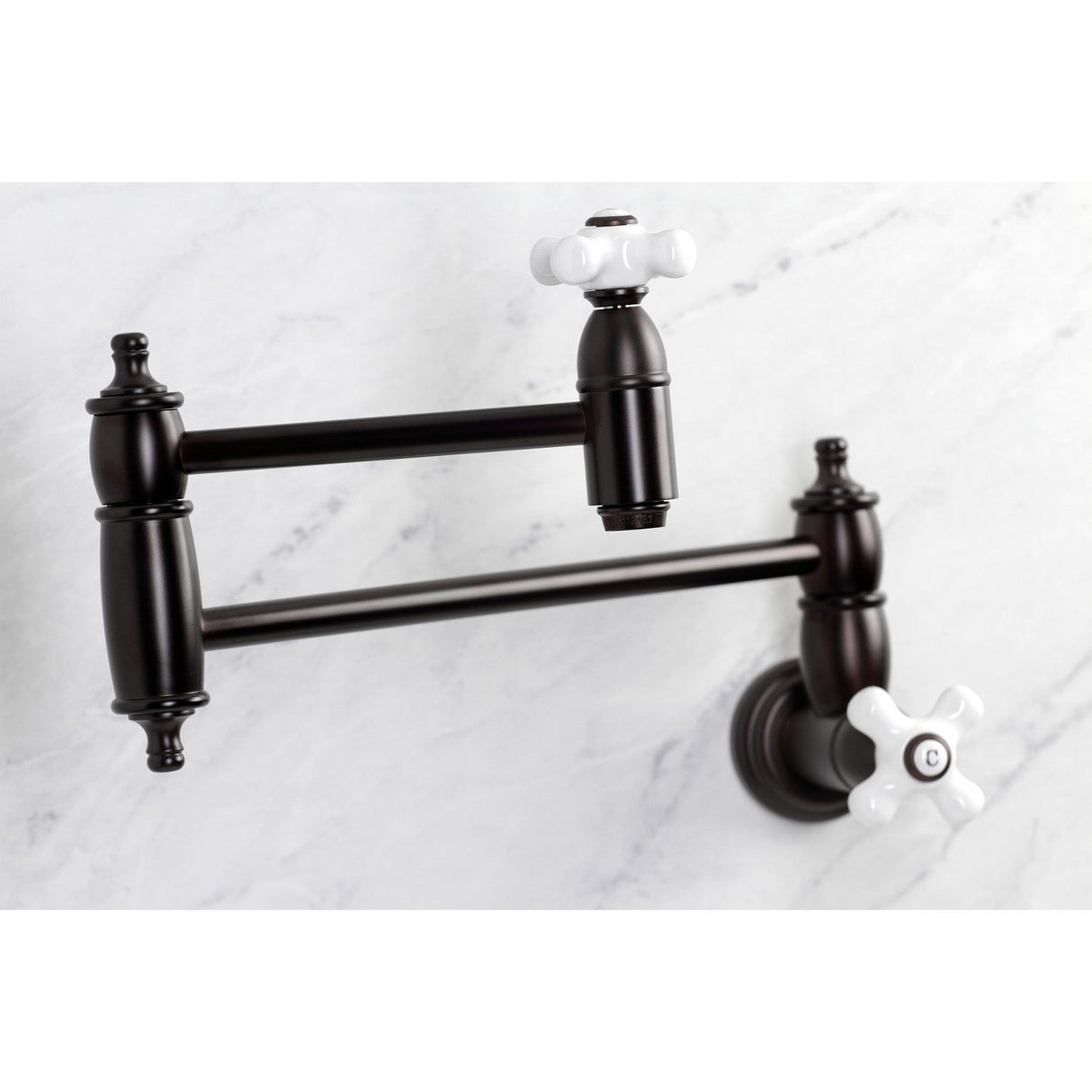 Restoration KS3105PX Two-Handle 1-Hole Wall Mount Pot Filler, Oil Rubbed Bronze