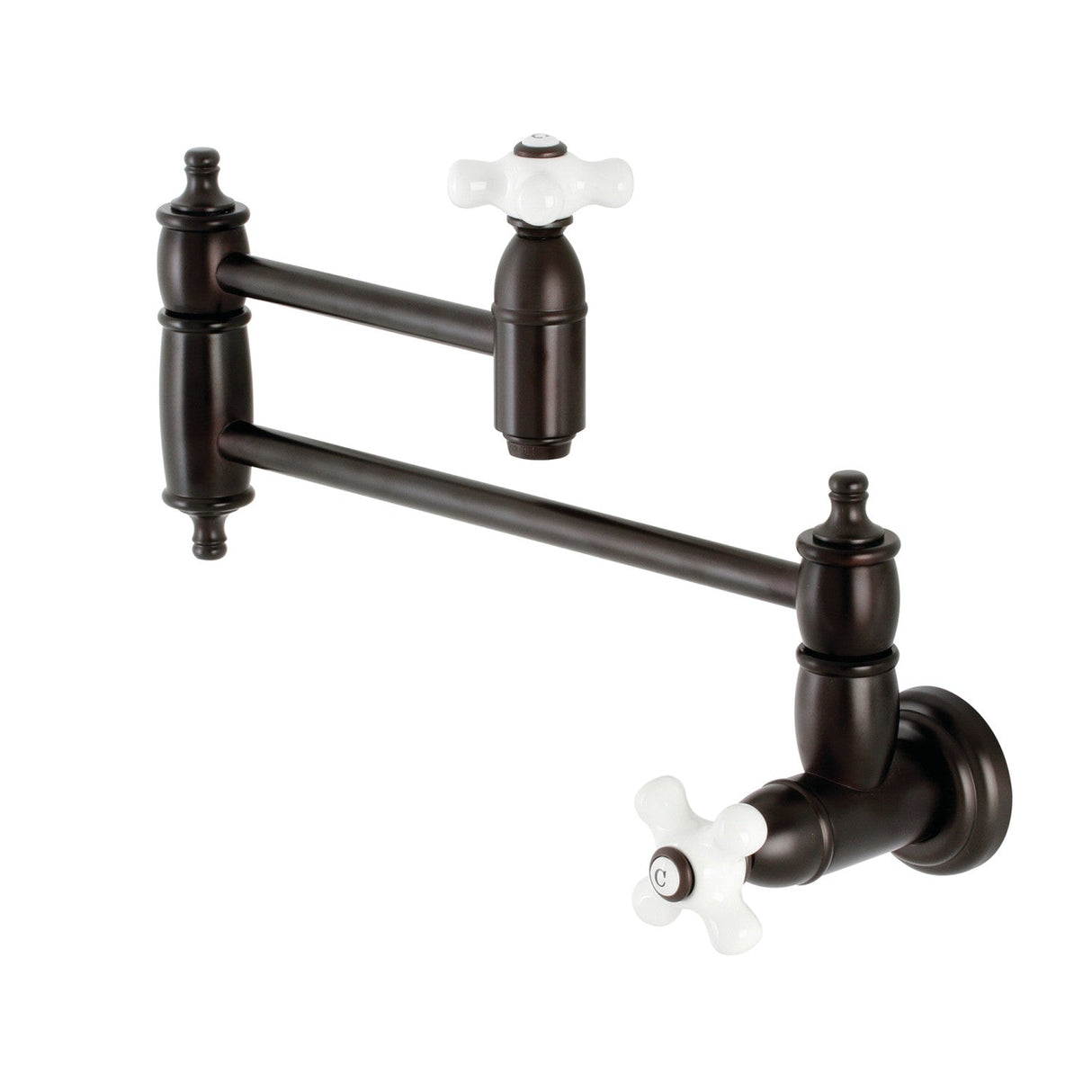 Restoration KS3105PX Two-Handle 1-Hole Wall Mount Pot Filler, Oil Rubbed Bronze
