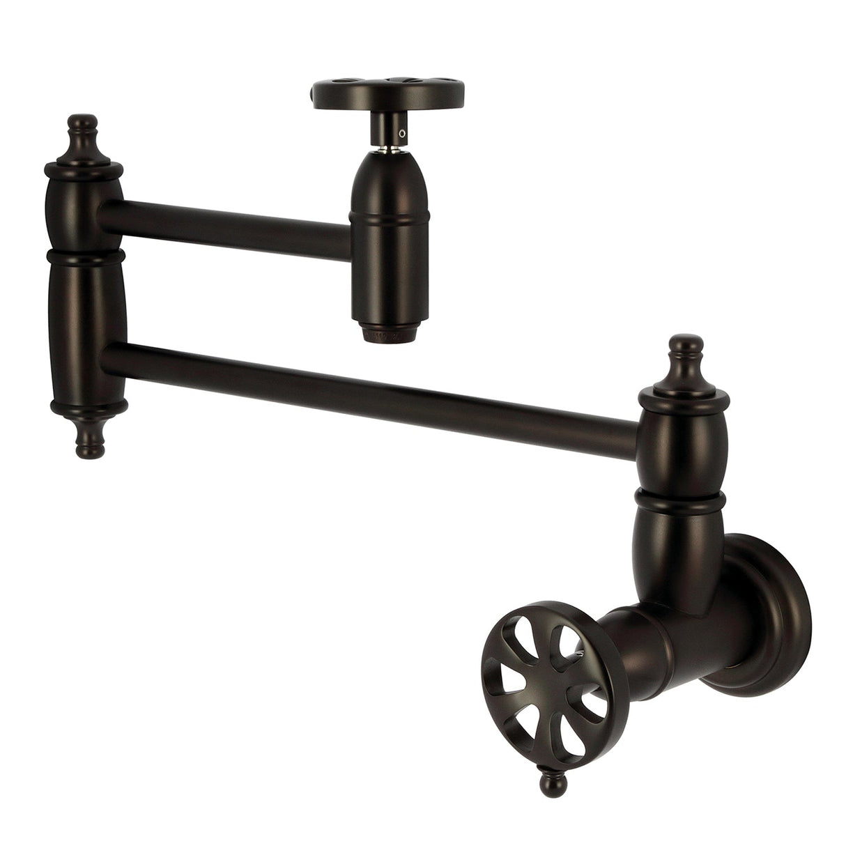 Belknap KS3105RX Two-Handle Wall Mount Pot Filler, Oil Rubbed Bronze