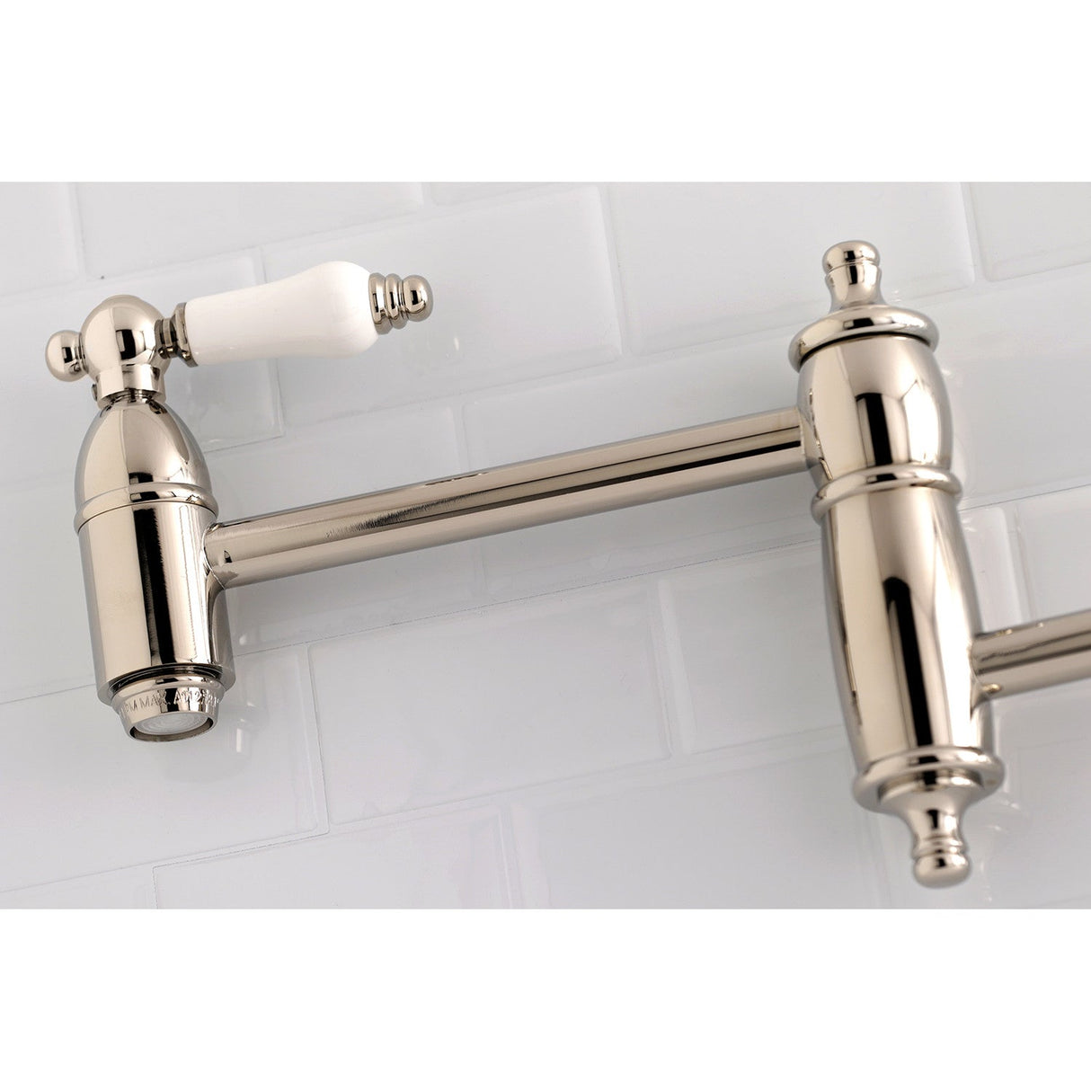 Restoration KS3106PL Two-Handle 1-Hole Wall Mount Pot Filler, Polished Nickel