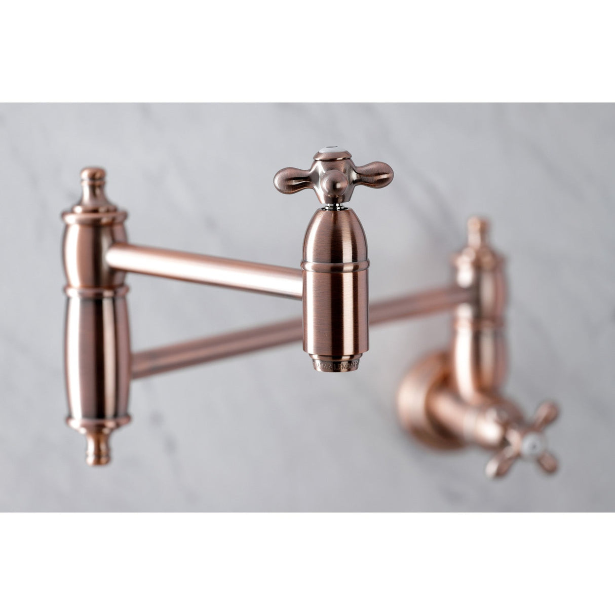 Restoration KS310AXAC Two-Handle 1-Hole Wall Mount Pot Filler, Antique Copper