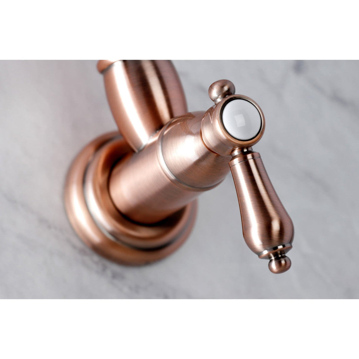 Heirloom KS310BALAC Two-Handle 1-Hole Wall Mount Pot Filler, Antique Copper