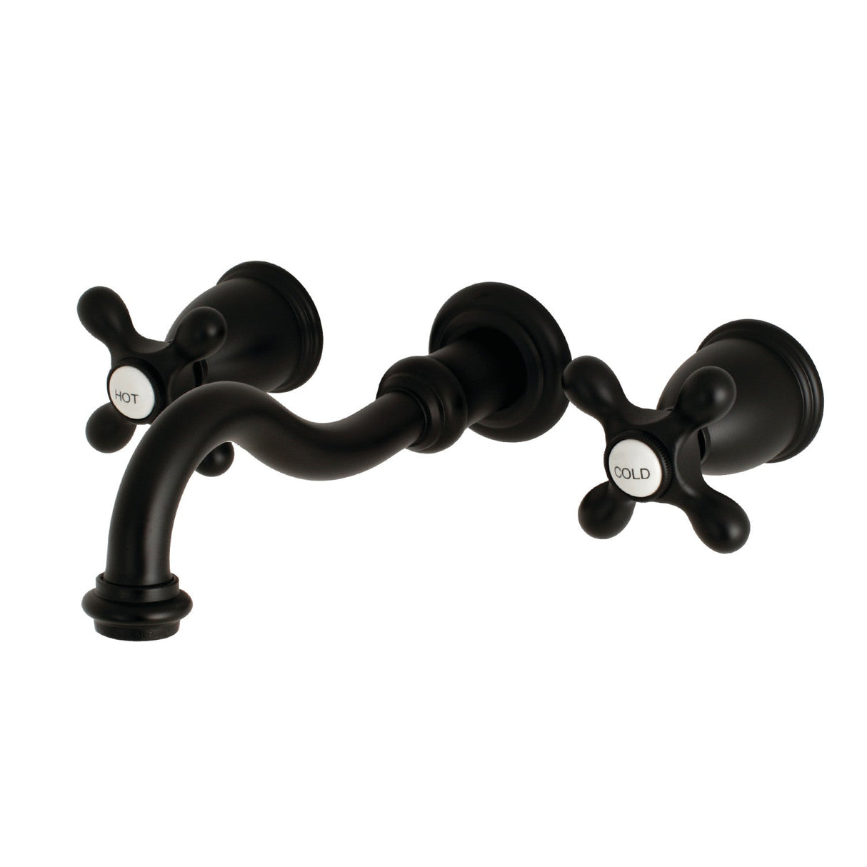 Vintage KS3120AX Two-Handle 3-Hole Wall Mount Bathroom Faucet, Matte Black