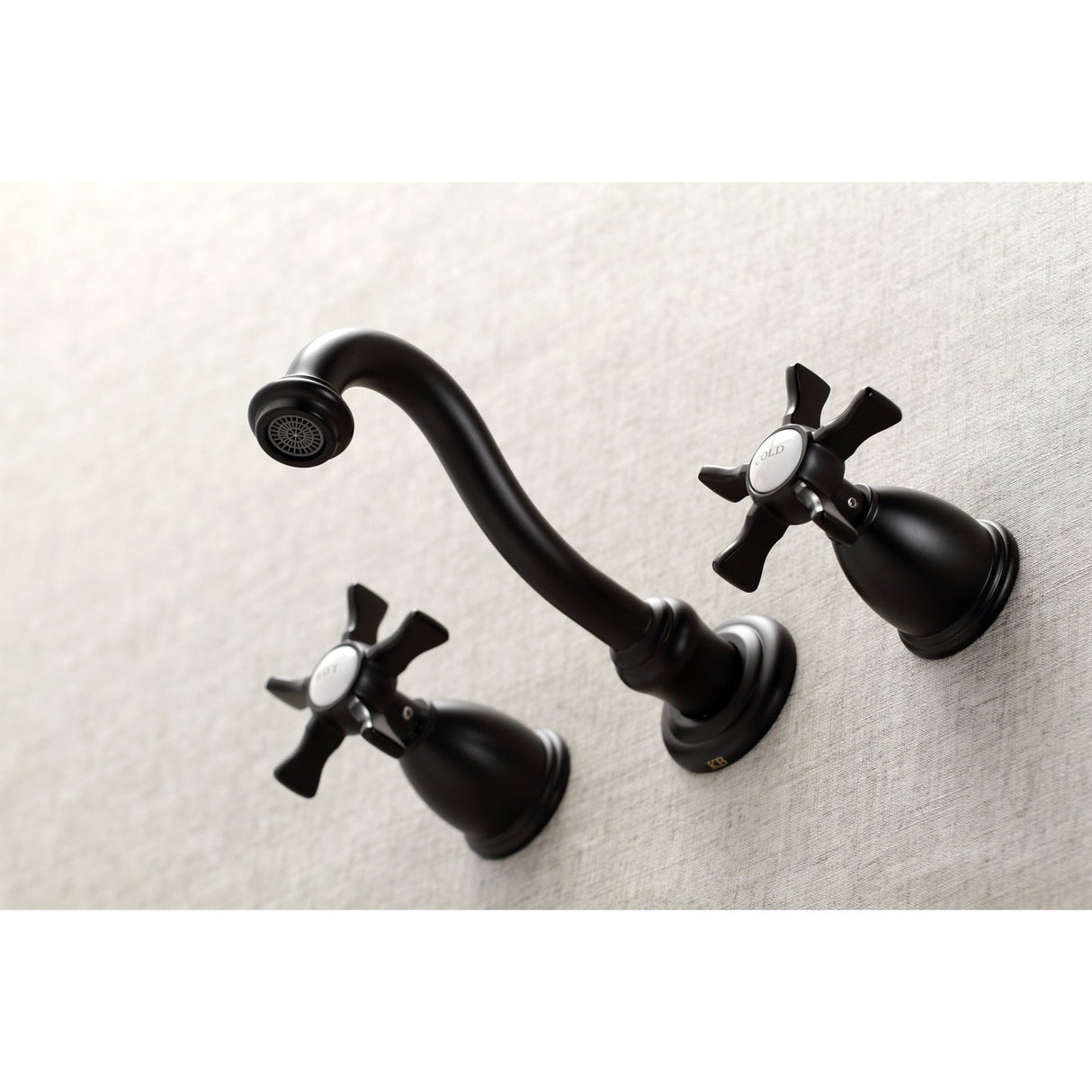 Hamilton KS3120NX Two-Handle 3-Hole Wall Mount Bathroom Faucet, Matte Black