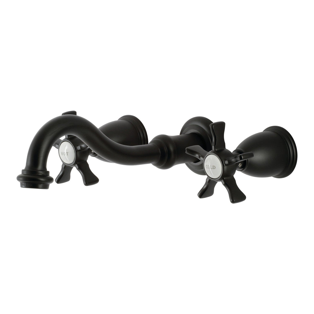 Hamilton KS3120NX Two-Handle 3-Hole Wall Mount Bathroom Faucet, Matte Black