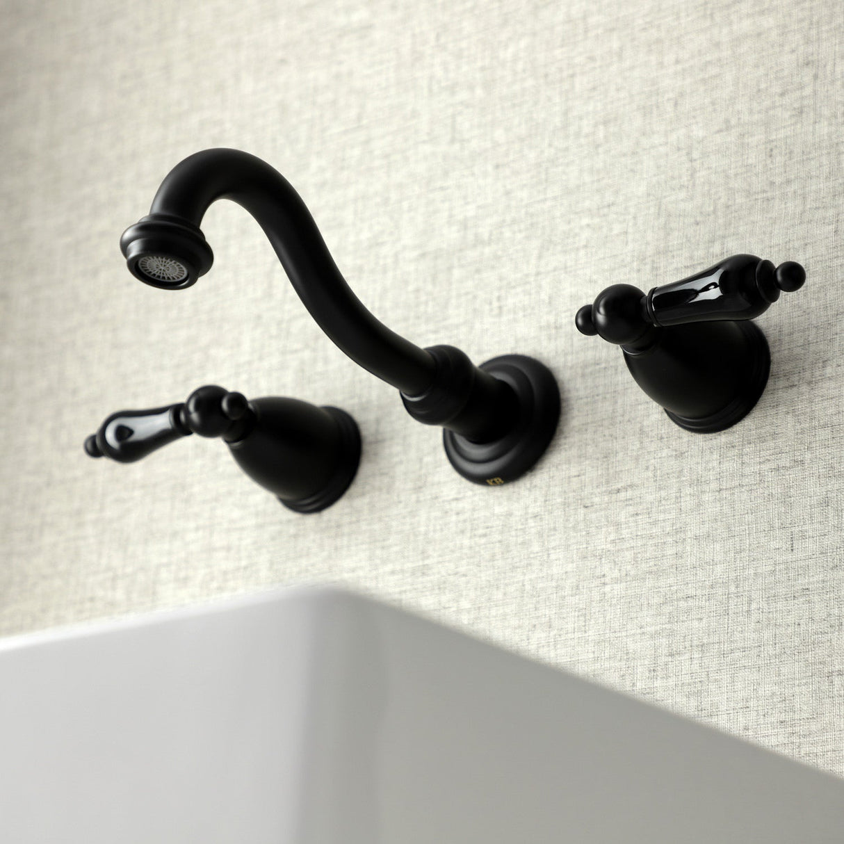 Duchess KS3120PKL Two-Handle Wall Mount Bathroom Faucet, Matte Black