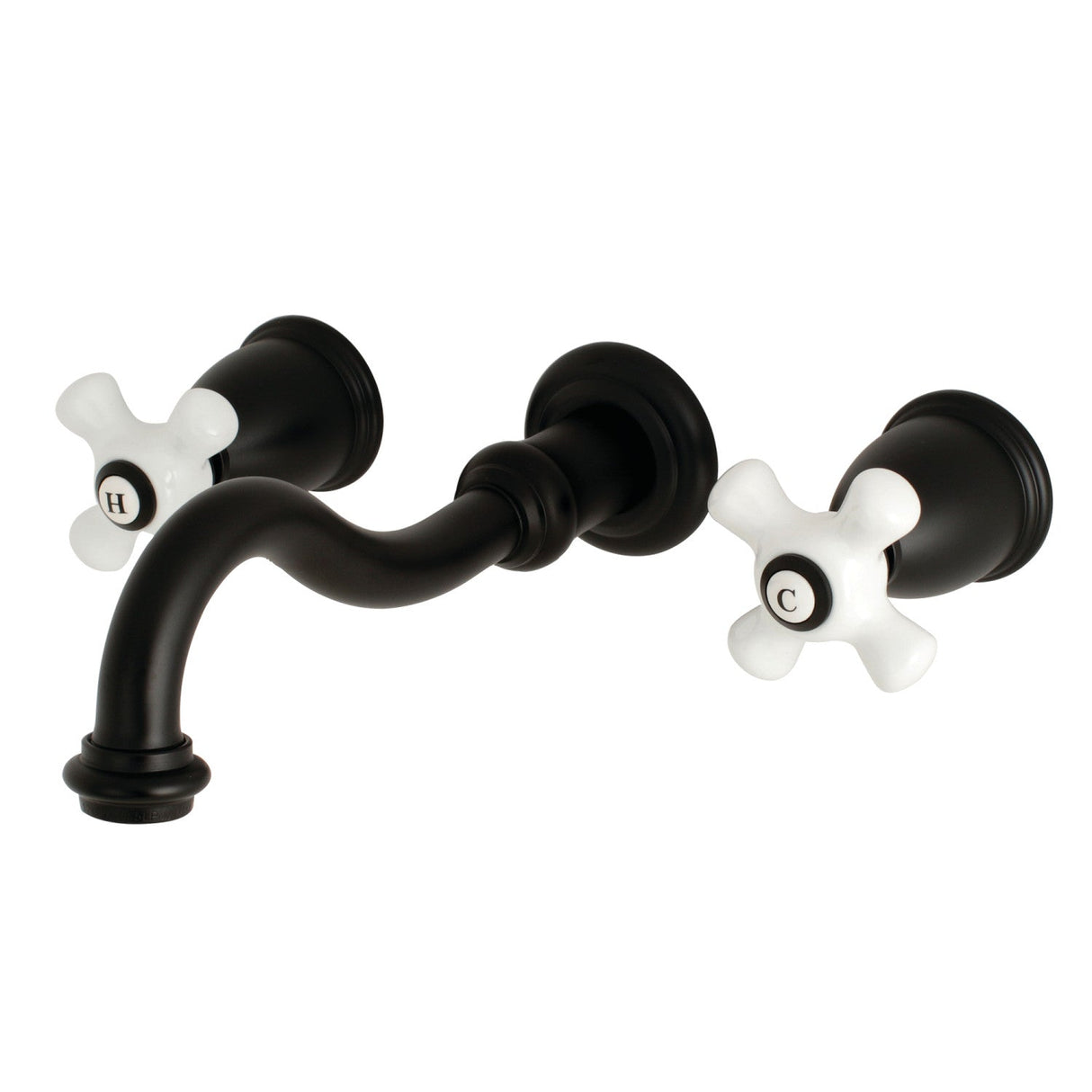 Vintage KS3120PX Two-Handle 3-Hole Wall Mount Bathroom Faucet, Matte Black