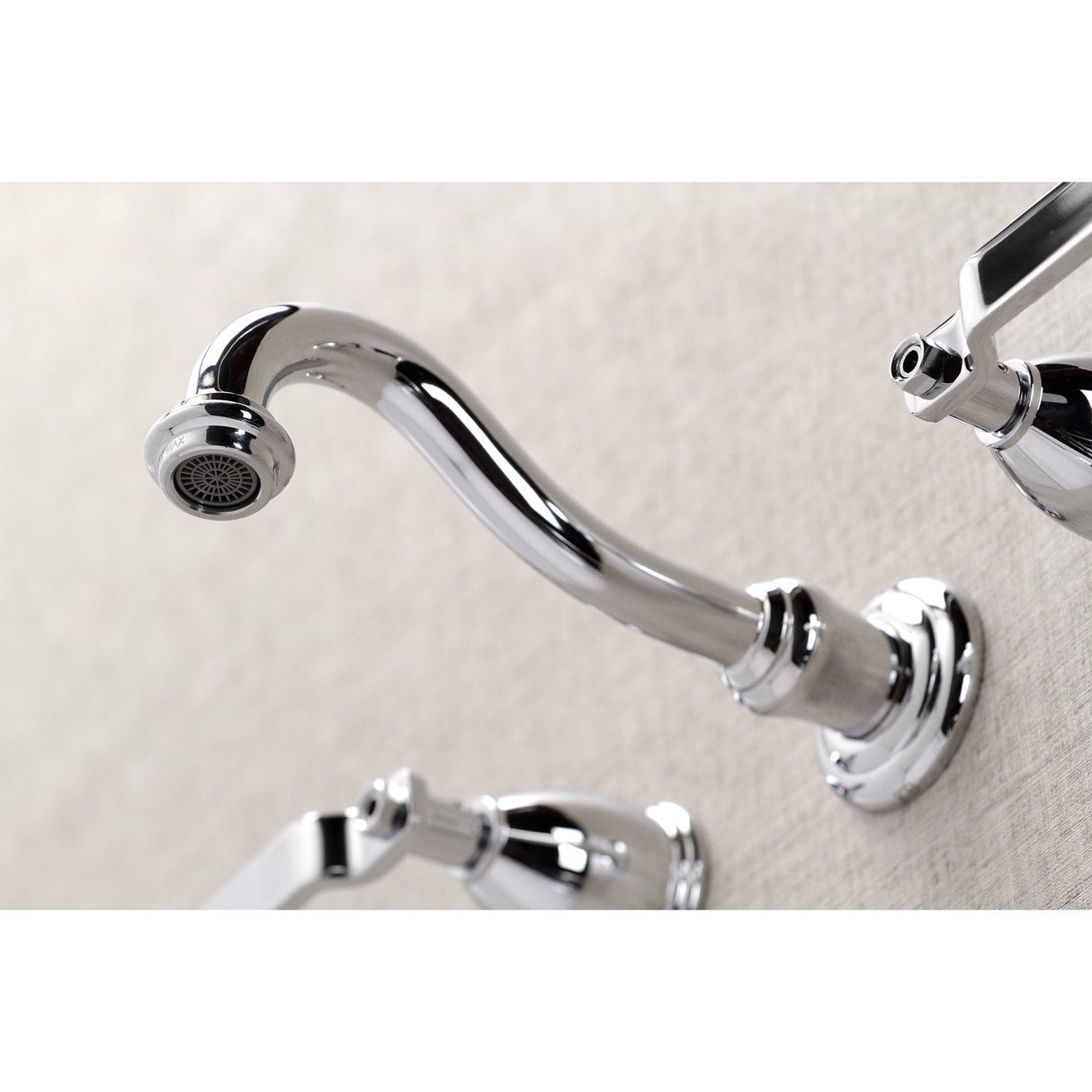 Whitaker KS3121KL Two-Handle 3-Hole Wall Mount Bathroom Faucet, Polished Chrome