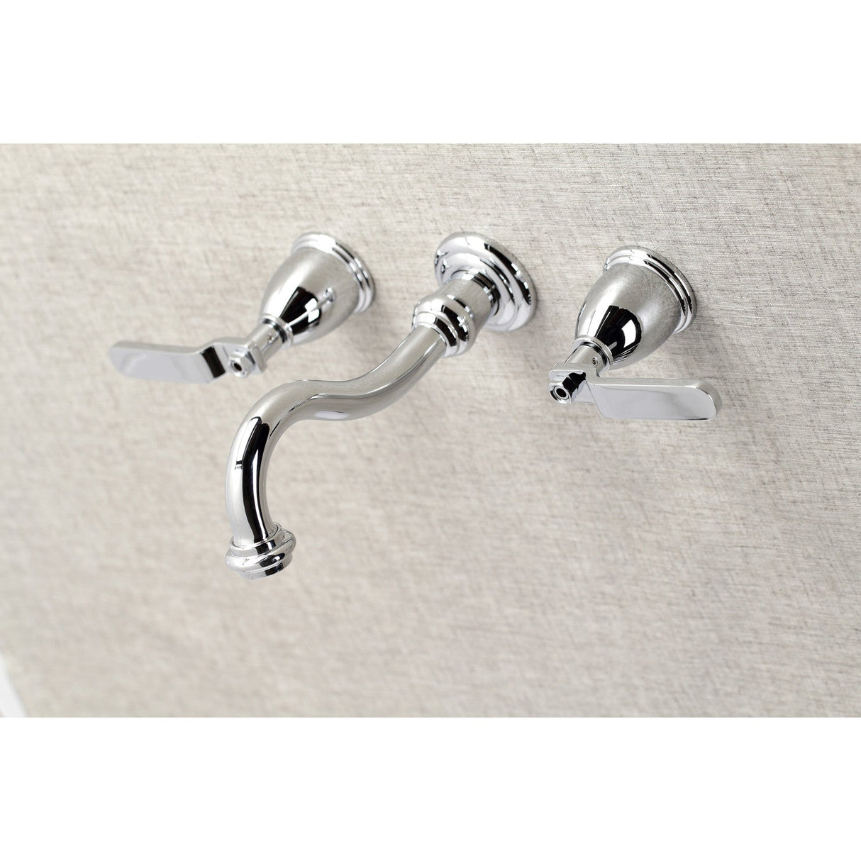 Whitaker KS3121KL Two-Handle 3-Hole Wall Mount Bathroom Faucet, Polished Chrome