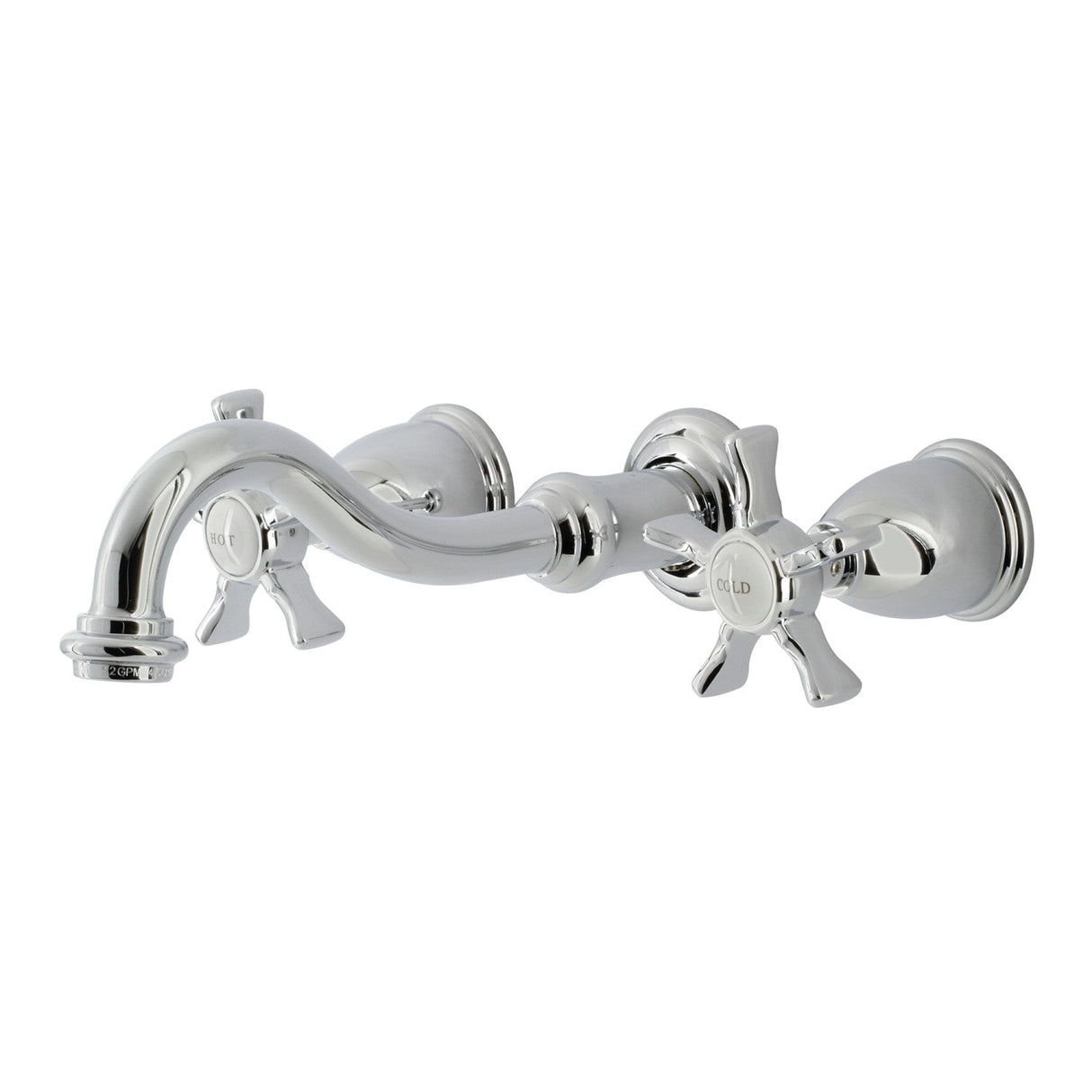 Hamilton KS3121NX Two-Handle 3-Hole Wall Mount Bathroom Faucet, Polished Chrome