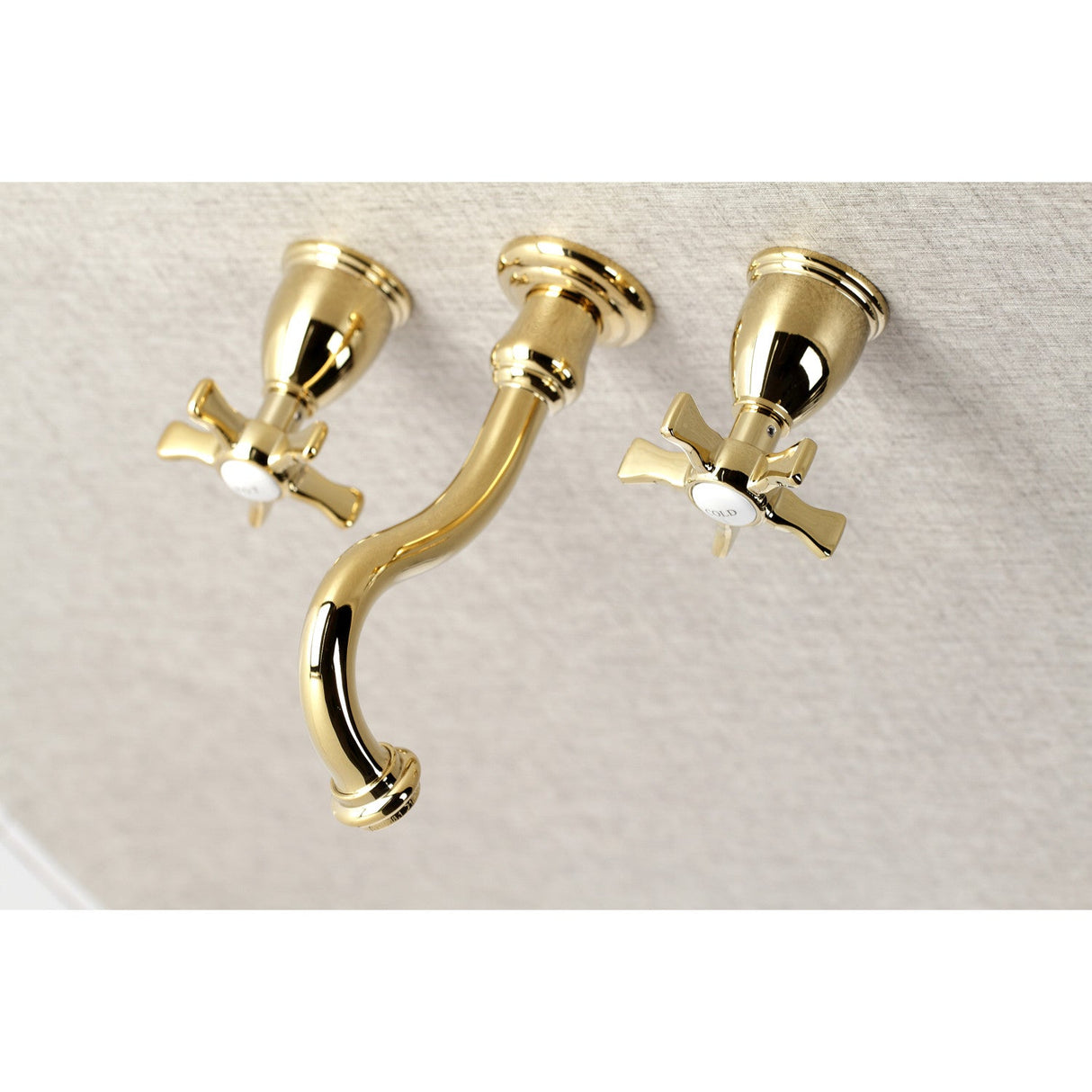 Hamilton KS3122NX Two-Handle 3-Hole Wall Mount Bathroom Faucet, Polished Brass