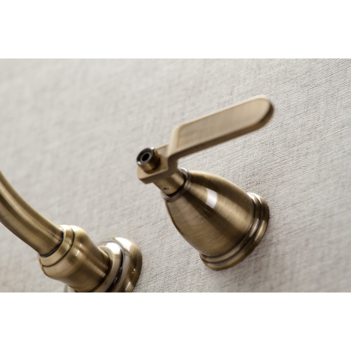 Whitaker KS3123KL Two-Handle 3-Hole Wall Mount Bathroom Faucet, Antique Brass