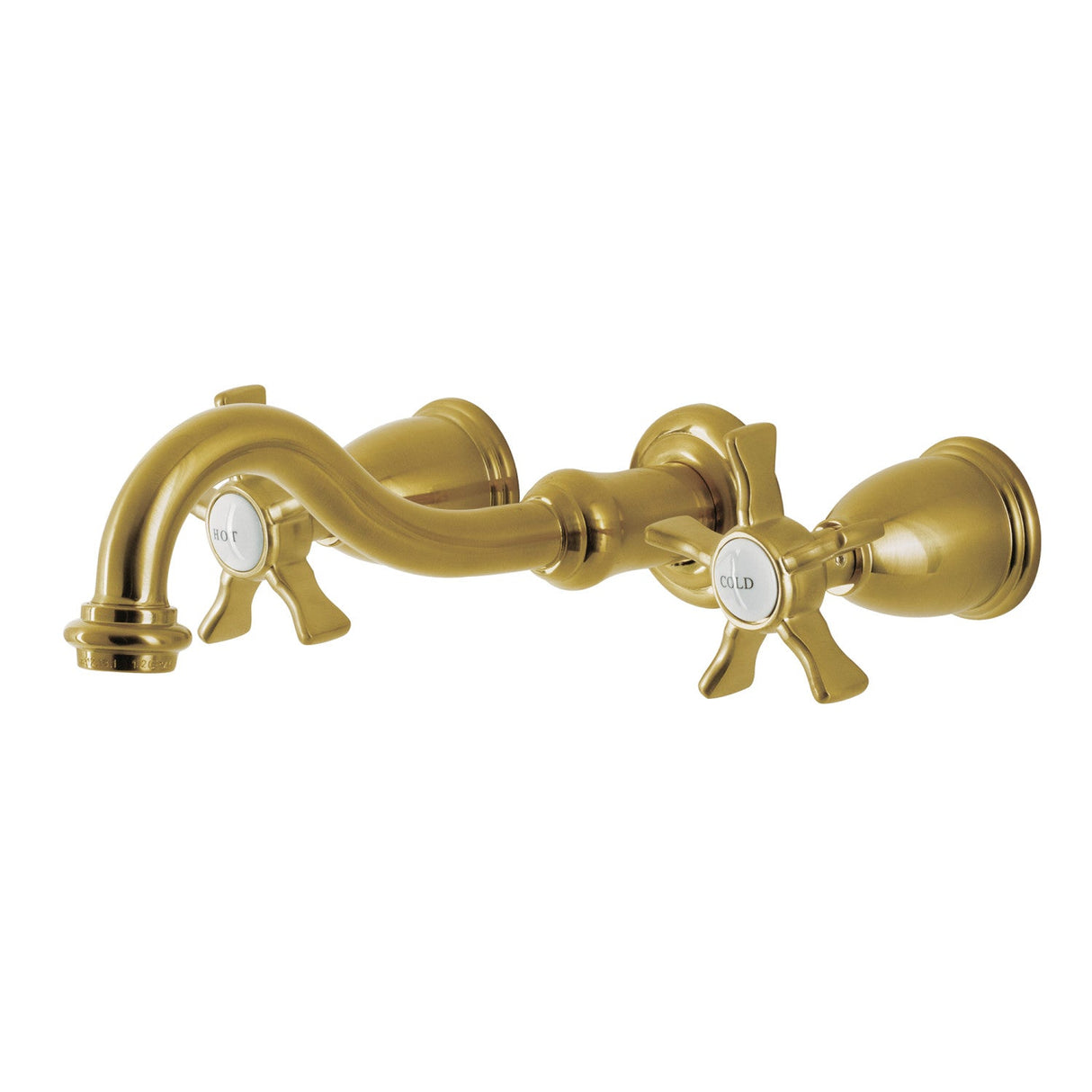 Hamilton KS3127NX Two-Handle 3-Hole Wall Mount Bathroom Faucet, Brushed Brass
