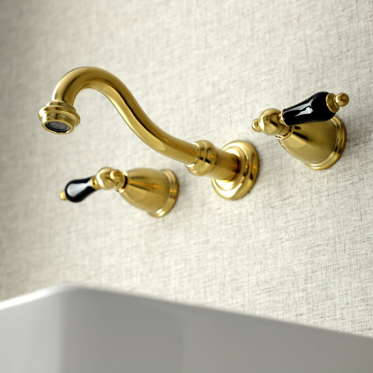 Duchess KS3127PKL Two-Handle Wall Mount Bathroom Faucet, Brushed Brass