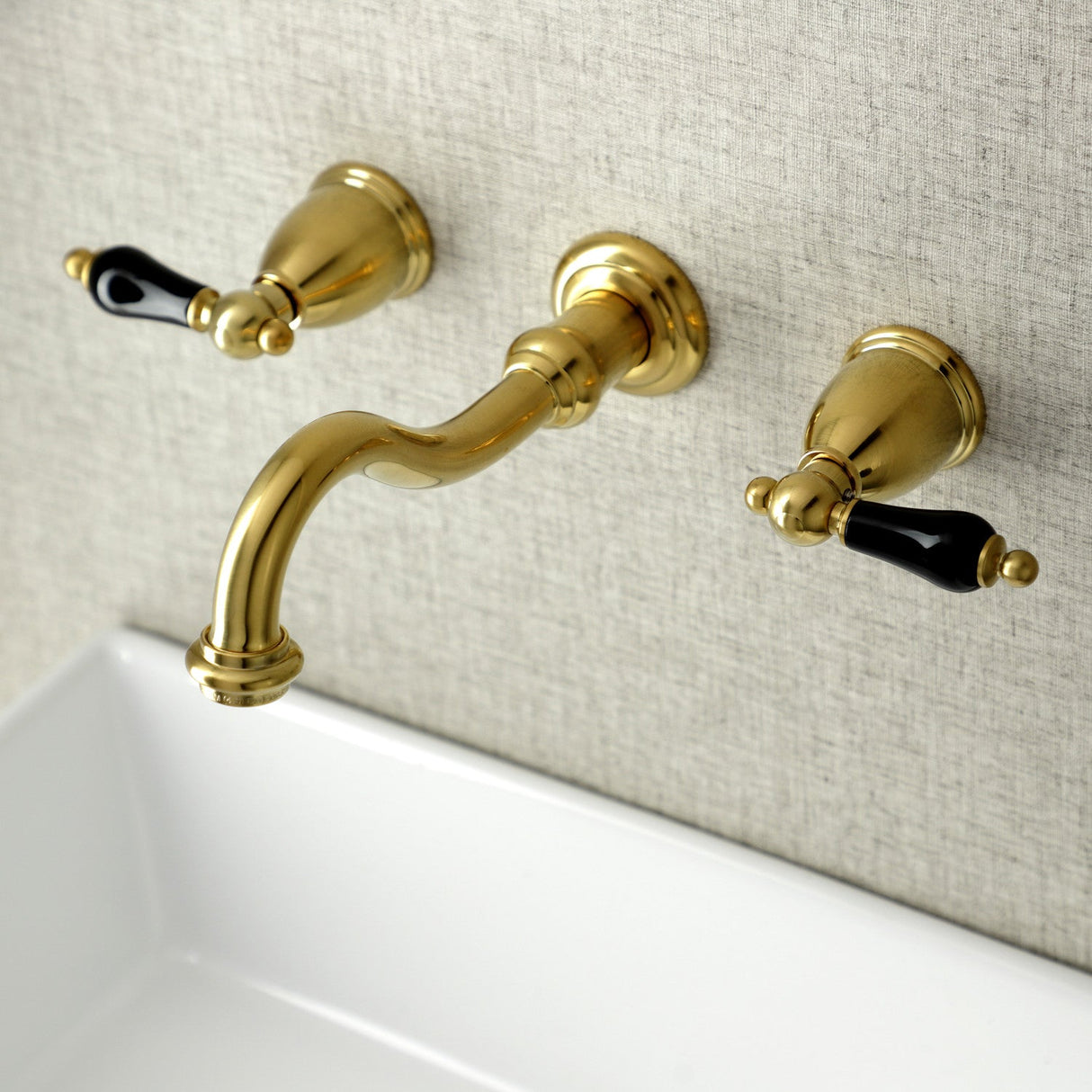 Duchess KS3127PKL Two-Handle Wall Mount Bathroom Faucet, Brushed Brass