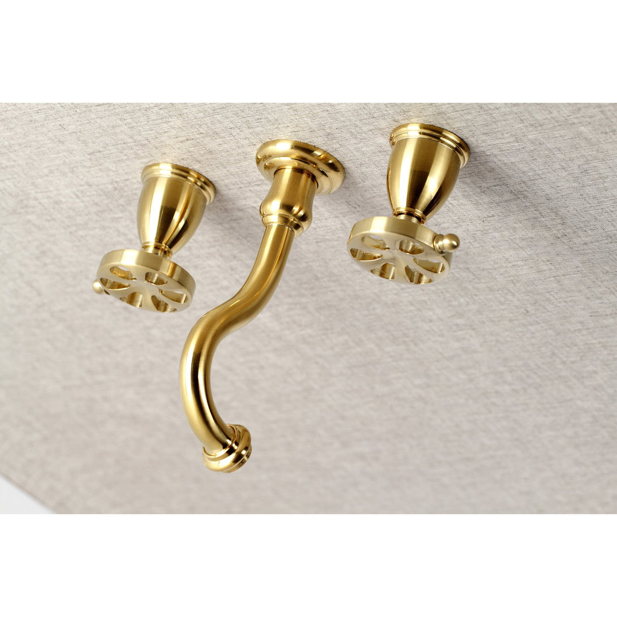 Belknap KS3127RX Two-Handle 3-Hole Wall Mount Bathroom Faucet, Brushed Brass
