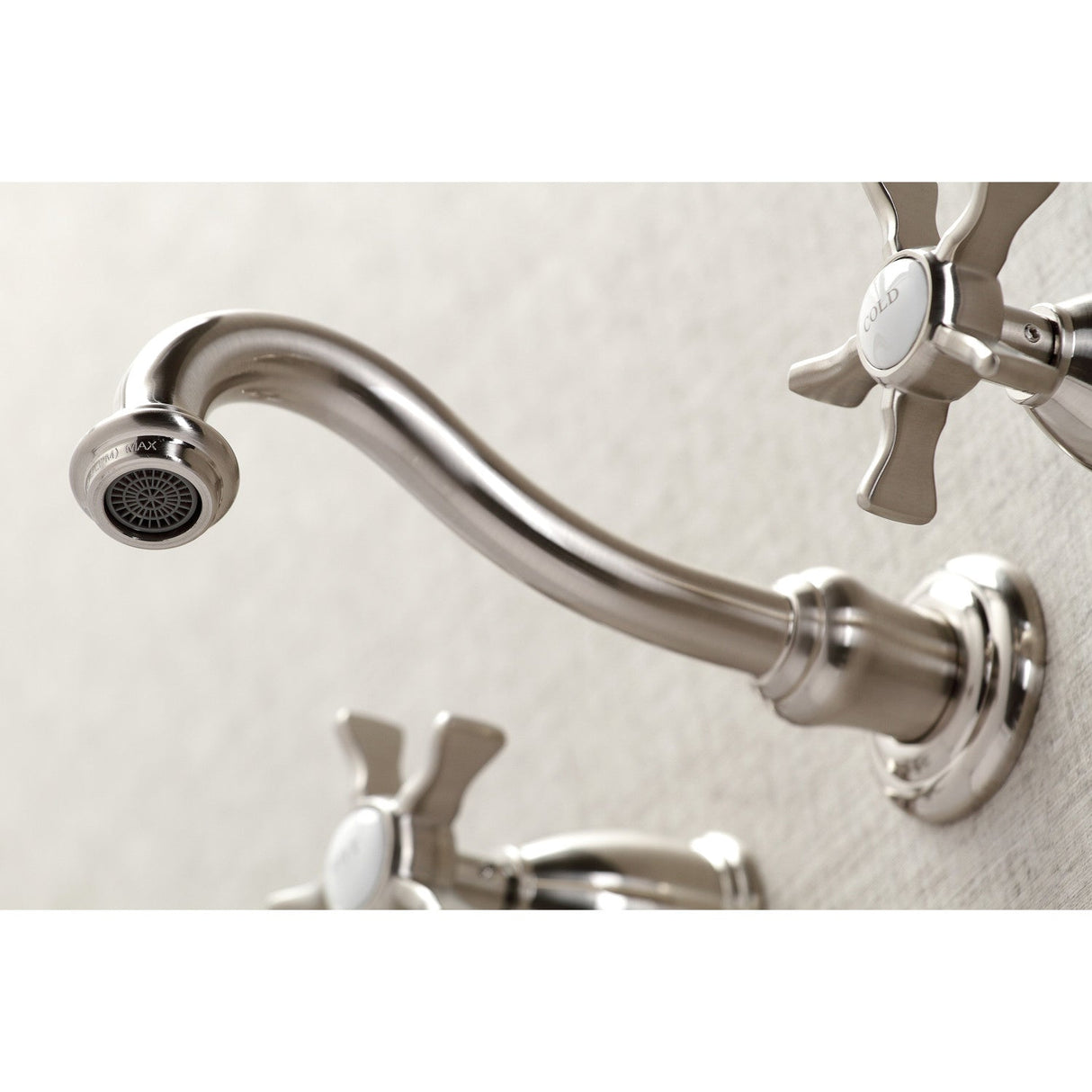 Hamilton KS3128NX Two-Handle 3-Hole Wall Mount Bathroom Faucet, Brushed Nickel