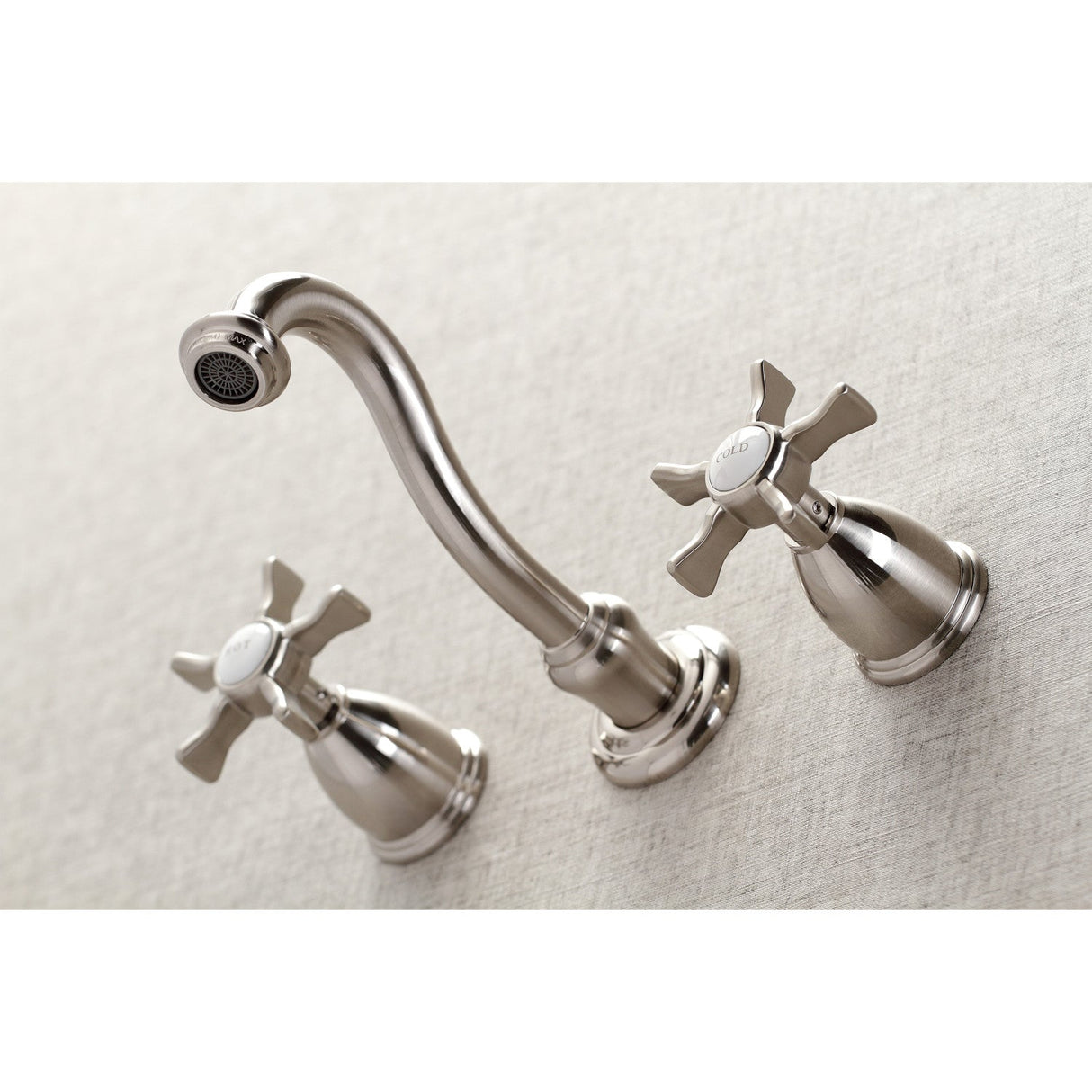Hamilton KS3128NX Two-Handle 3-Hole Wall Mount Bathroom Faucet, Brushed Nickel