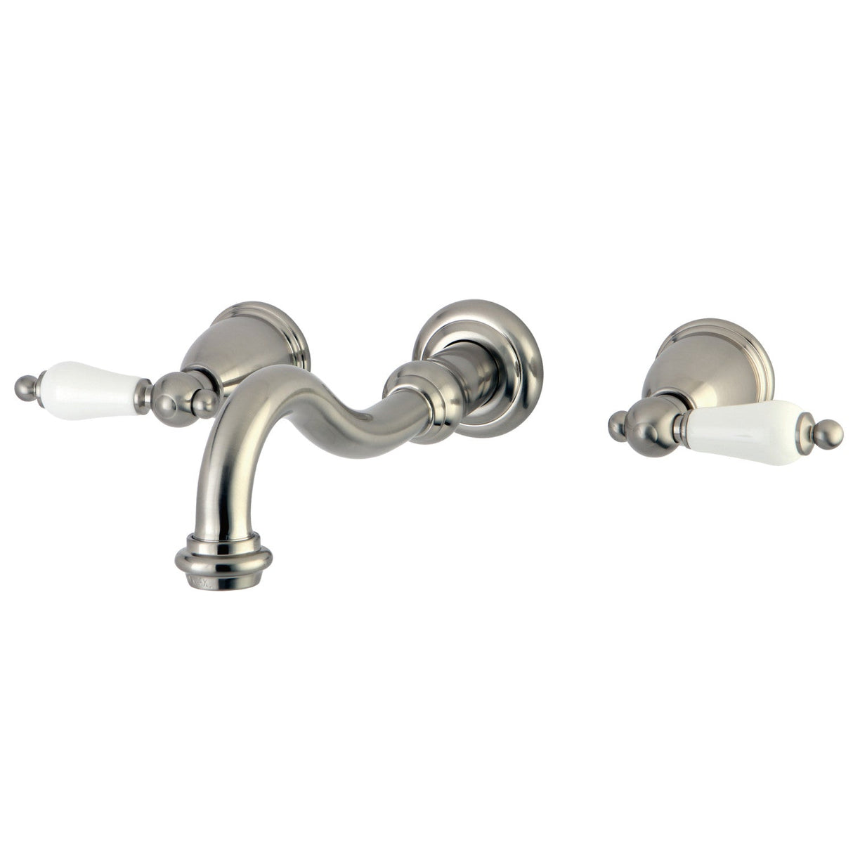 Vintage KS3128PL Two-Handle 3-Hole Wall Mount Bathroom Faucet, Brushed Nickel