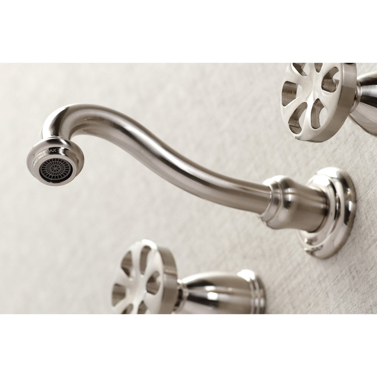 Belknap KS3128RX Two-Handle 3-Hole Wall Mount Bathroom Faucet, Brushed Nickel