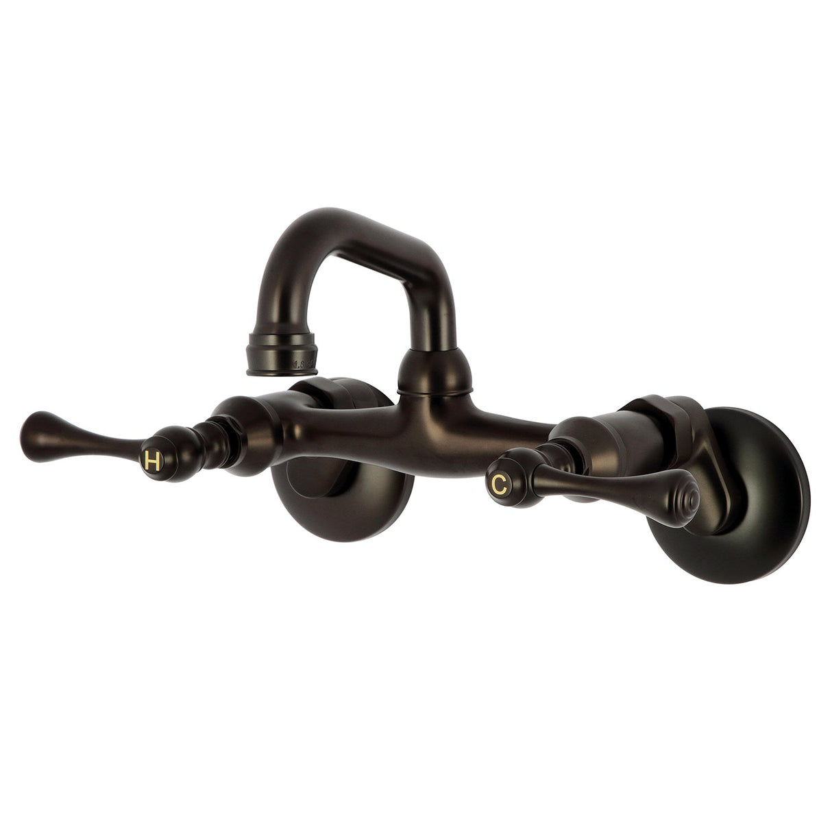 Kingston KS312ORB Two-Handle 2-Hole Wall Mount Bar Faucet, Oil Rubbed Bronze