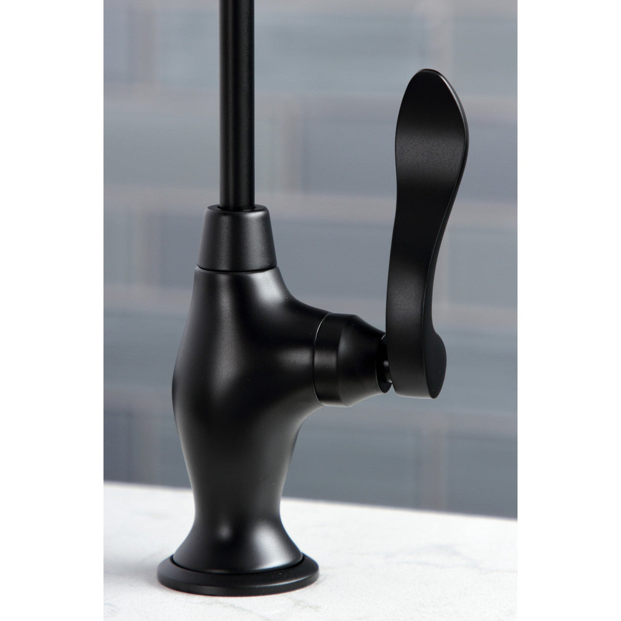 NuWave French KS3190NFL Single-Handle 1-Hole Deck Mount Water Filtration Faucet, Matte Black