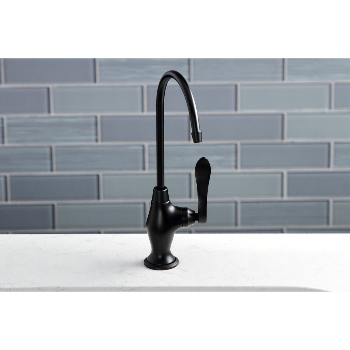 NuWave French KS3190NFL Single-Handle 1-Hole Deck Mount Water Filtration Faucet, Matte Black