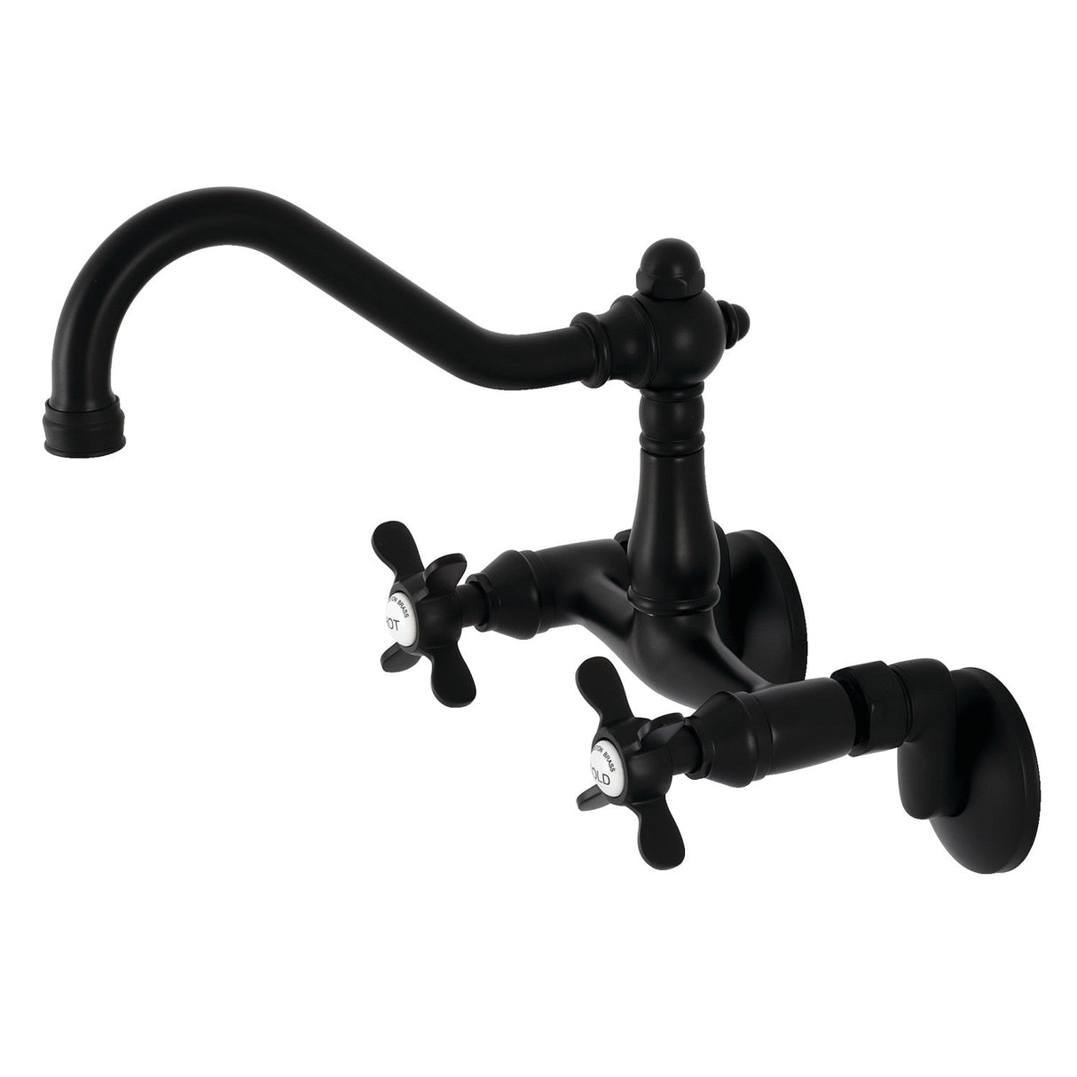 Essex KS3220BEX Two-Handle 2-Hole Wall Mount Kitchen Faucet, Matte Black