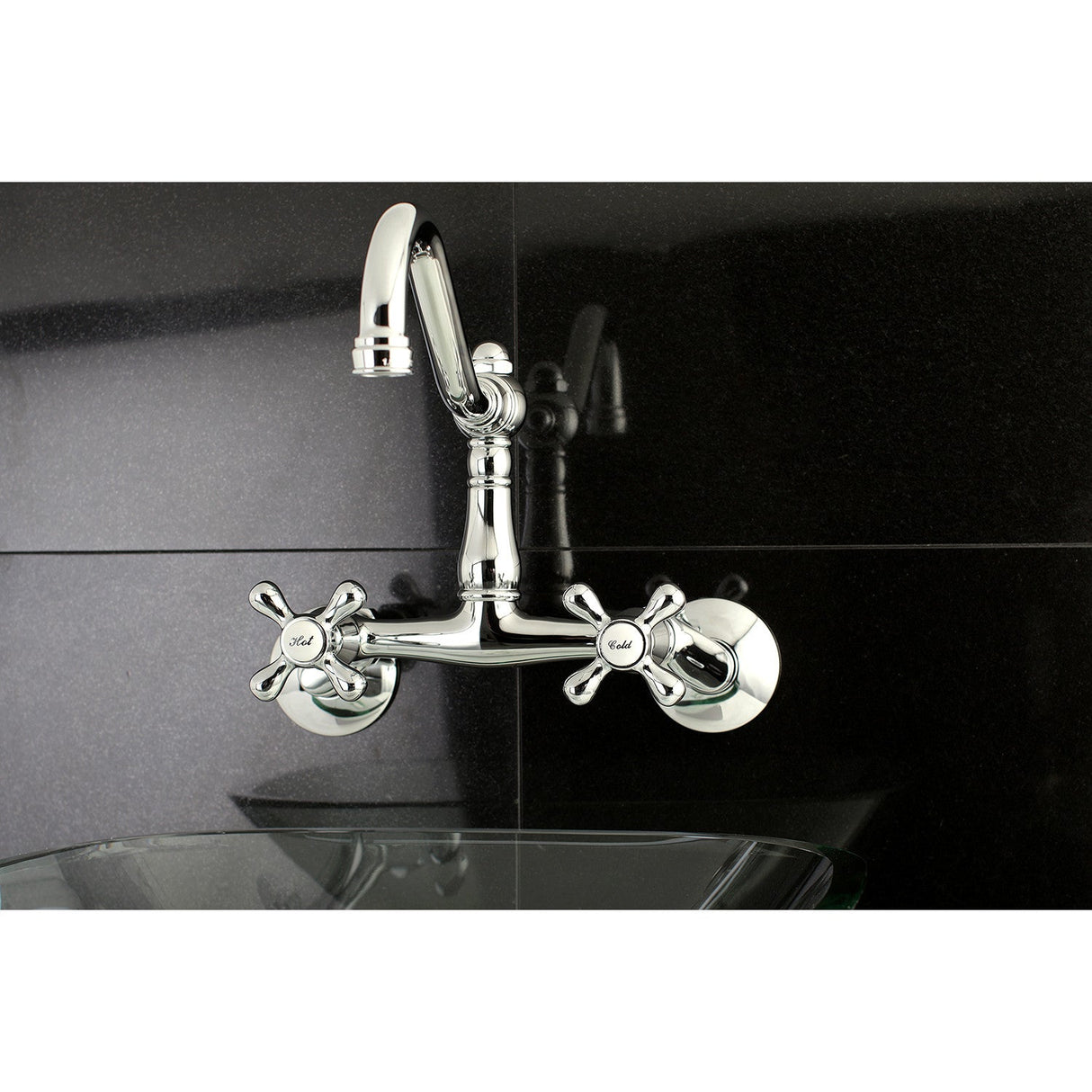 Vintage KS3221AX Two-Handle 2-Hole Wall Mount Kitchen Faucet, Polished Chrome